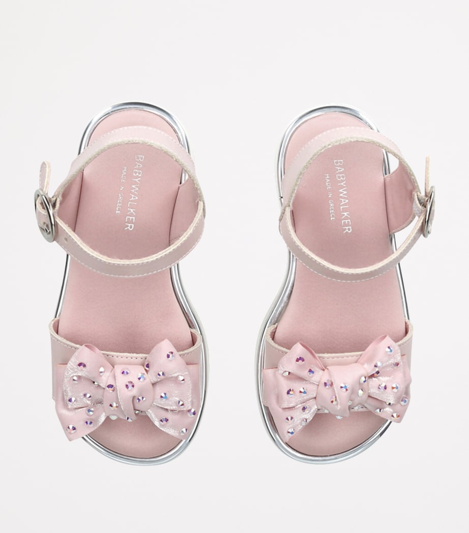 Leather Bow Sandals PINK Image 4