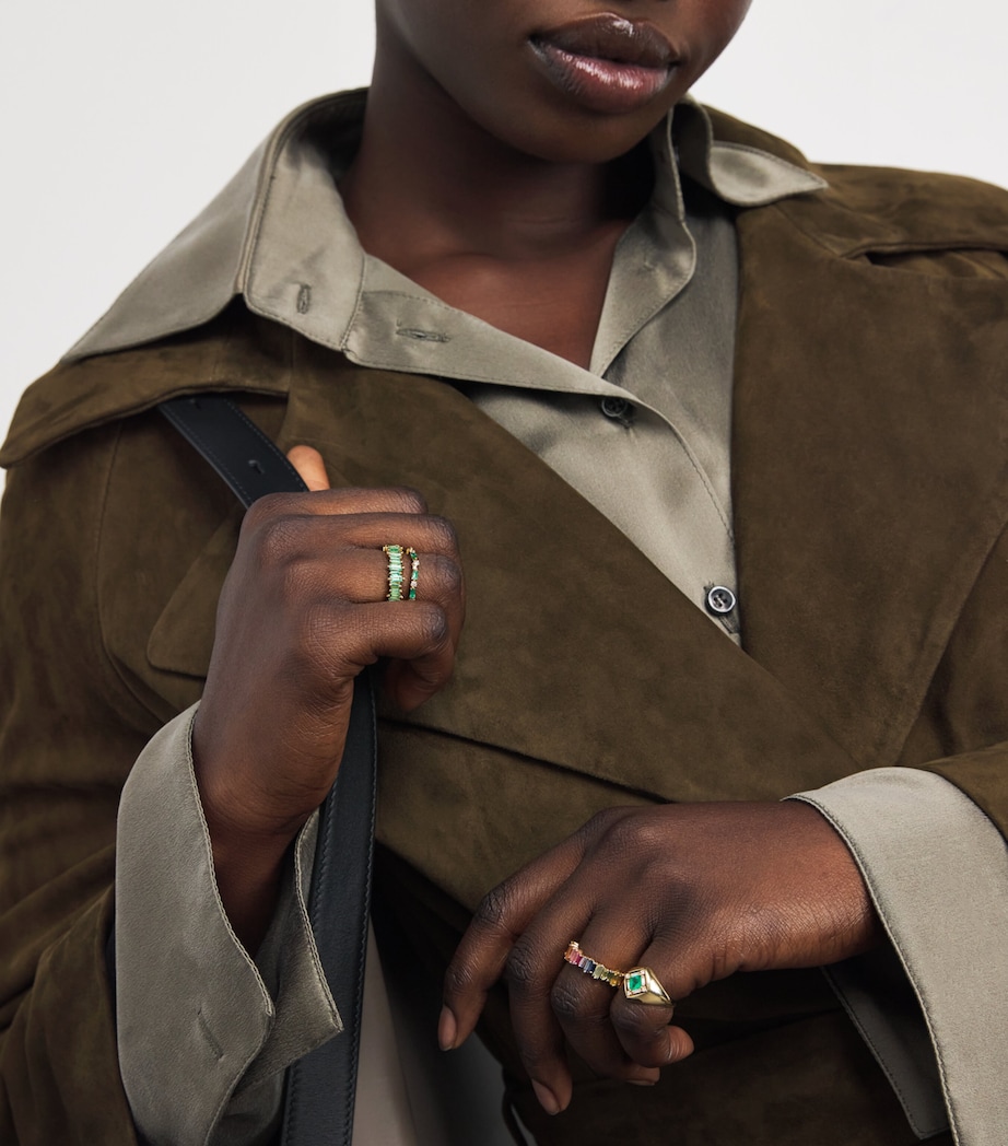 Yellow Gold and Emerald Bold Eternity Ring 18K YG/EMER Image 5