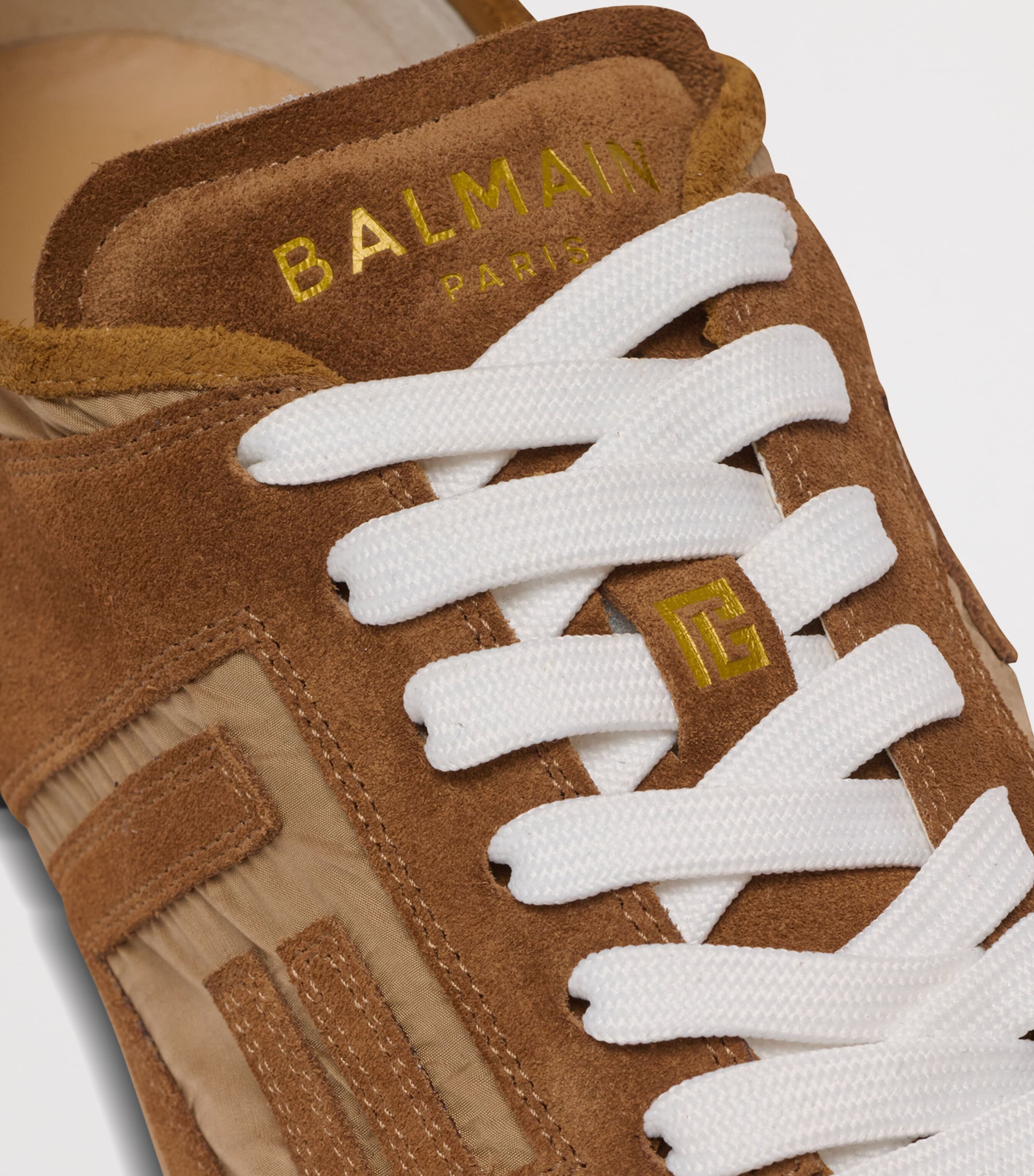 Balmain Suede Racer 45 Sneakers Beige Image 9