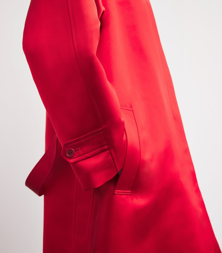 Duchesse Satin Koharu Car Coat BRIGHT RED Image 6