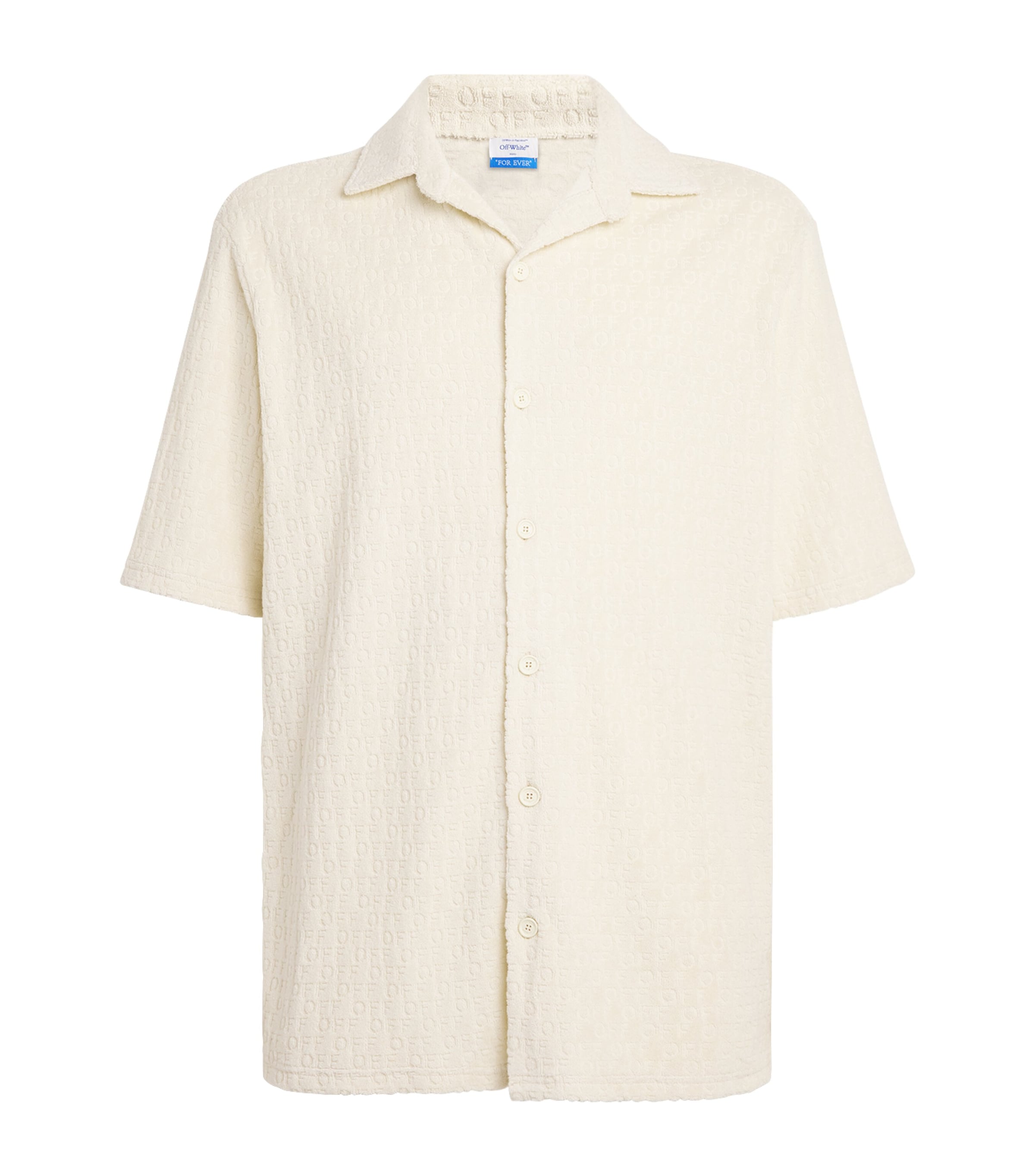 Terry Cotton Logo Bowling Shirt CREAM Image 1