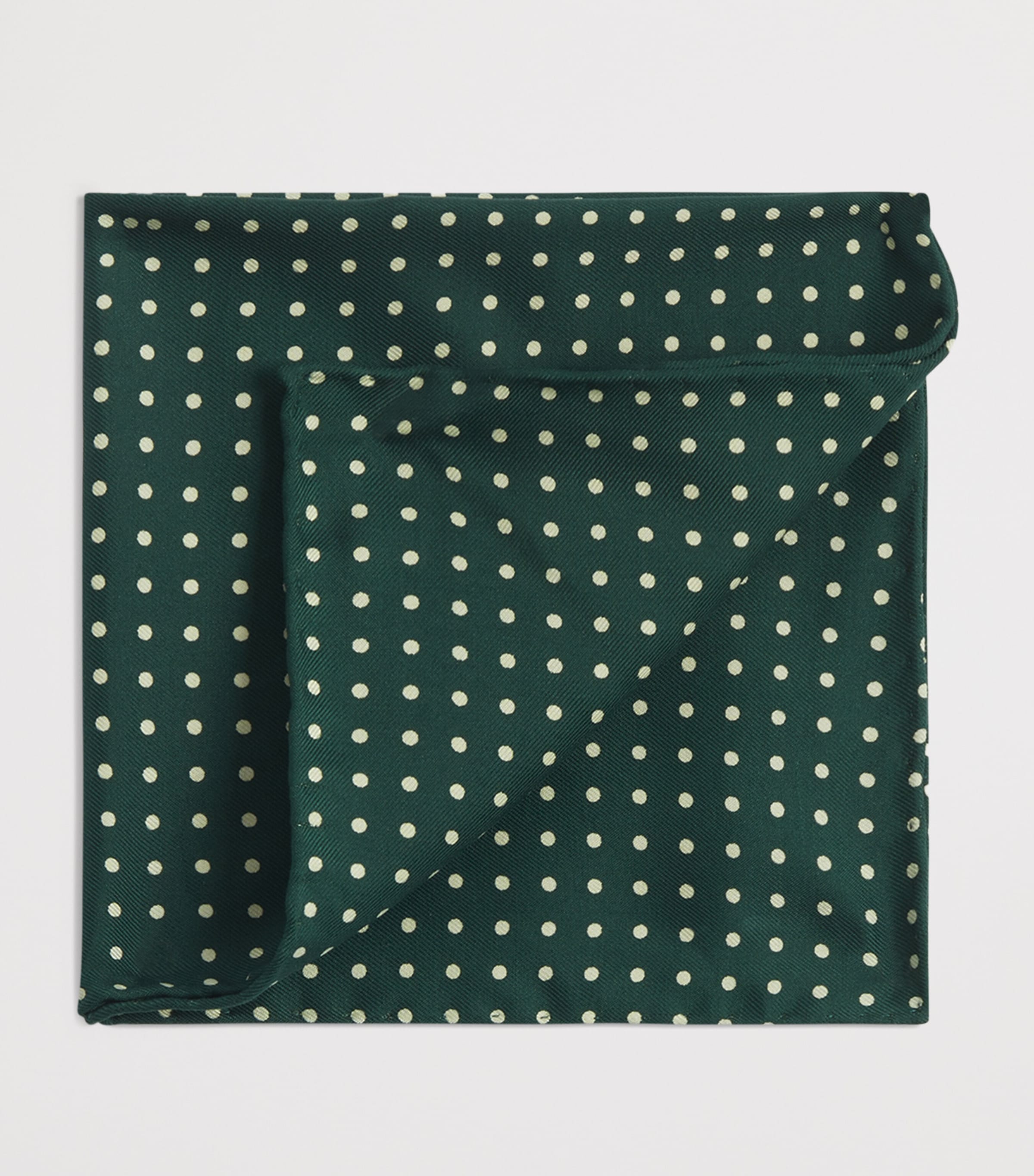 Mulberry Silk Polka Dot Pocket Square 311EMERALD Image 2