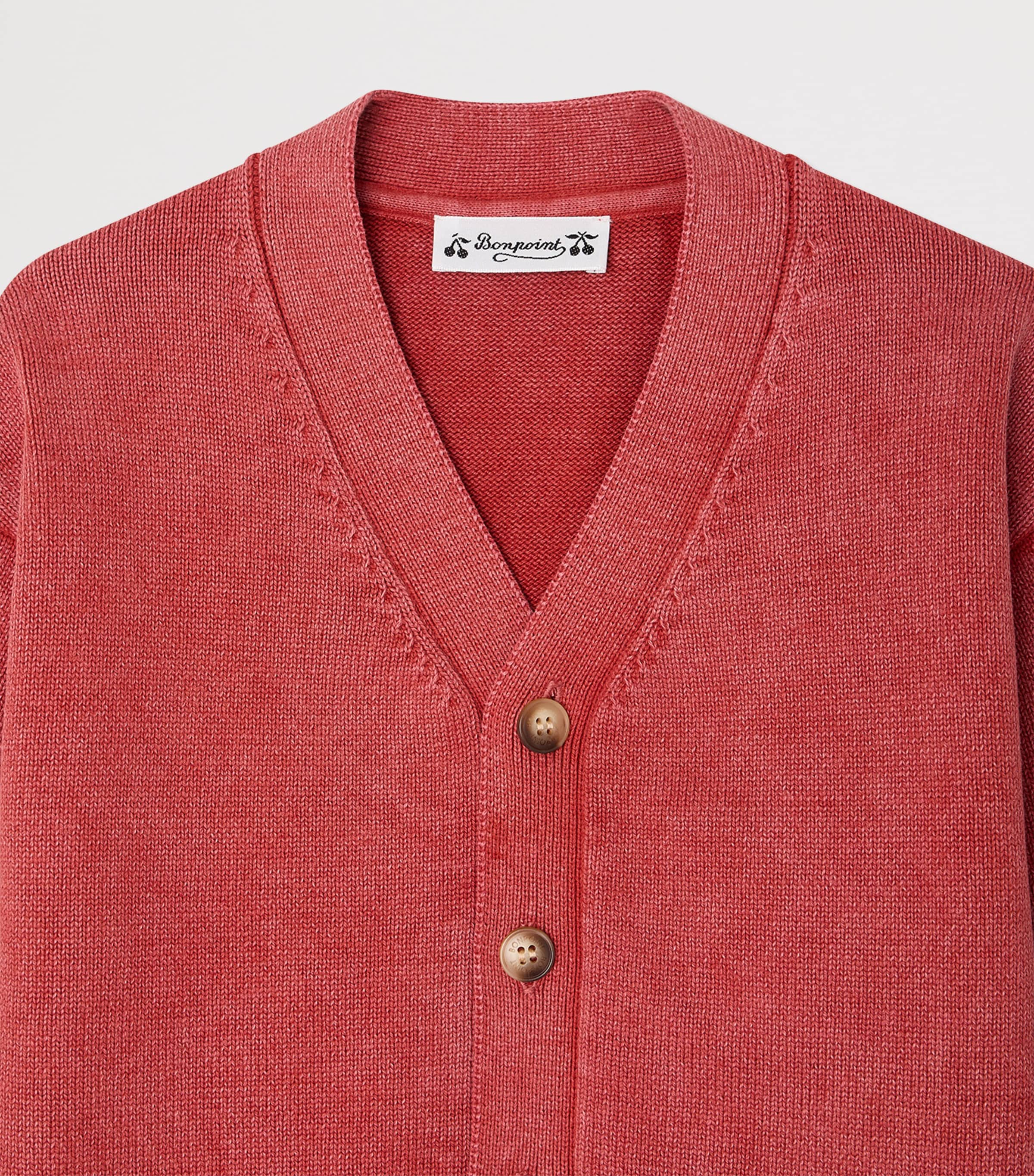 Bonpoint Cotton-Cashmere Luther Cardigan (10-14 Years) Upb Grenadine Image 3