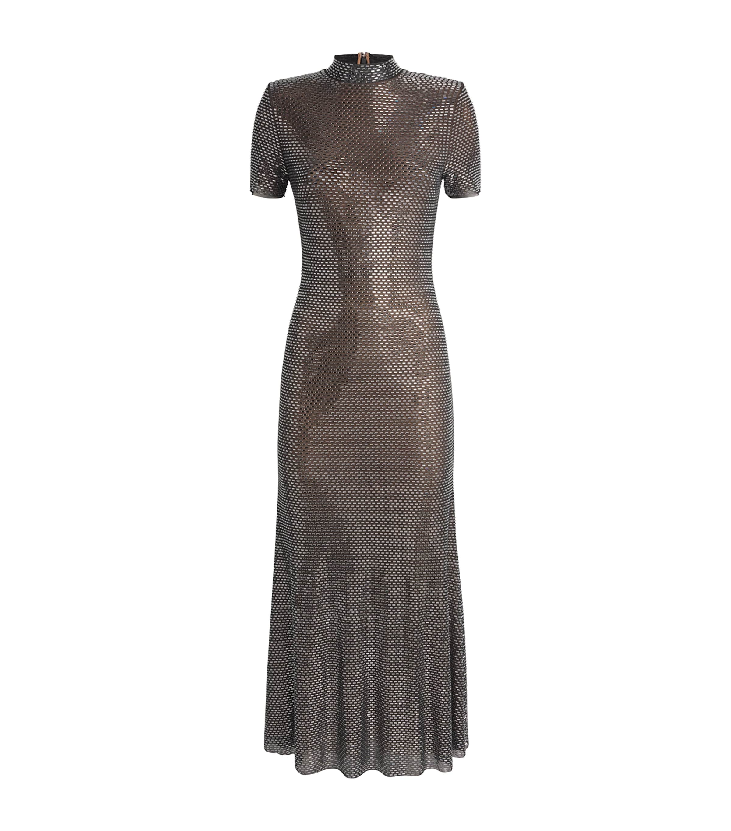 Rhinestone Maxi Dress GREY Image 1