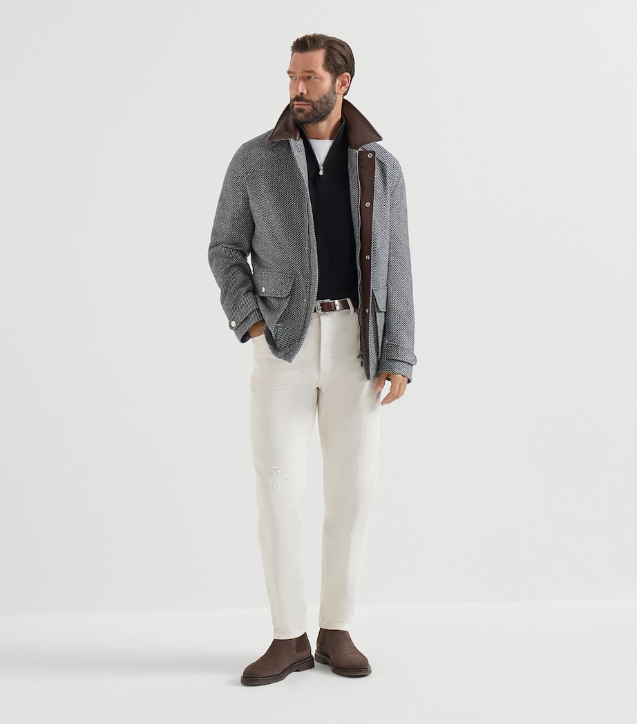 Brunello Cucinelli Mens Cashmere Quarter-Zip Sweater Image 2