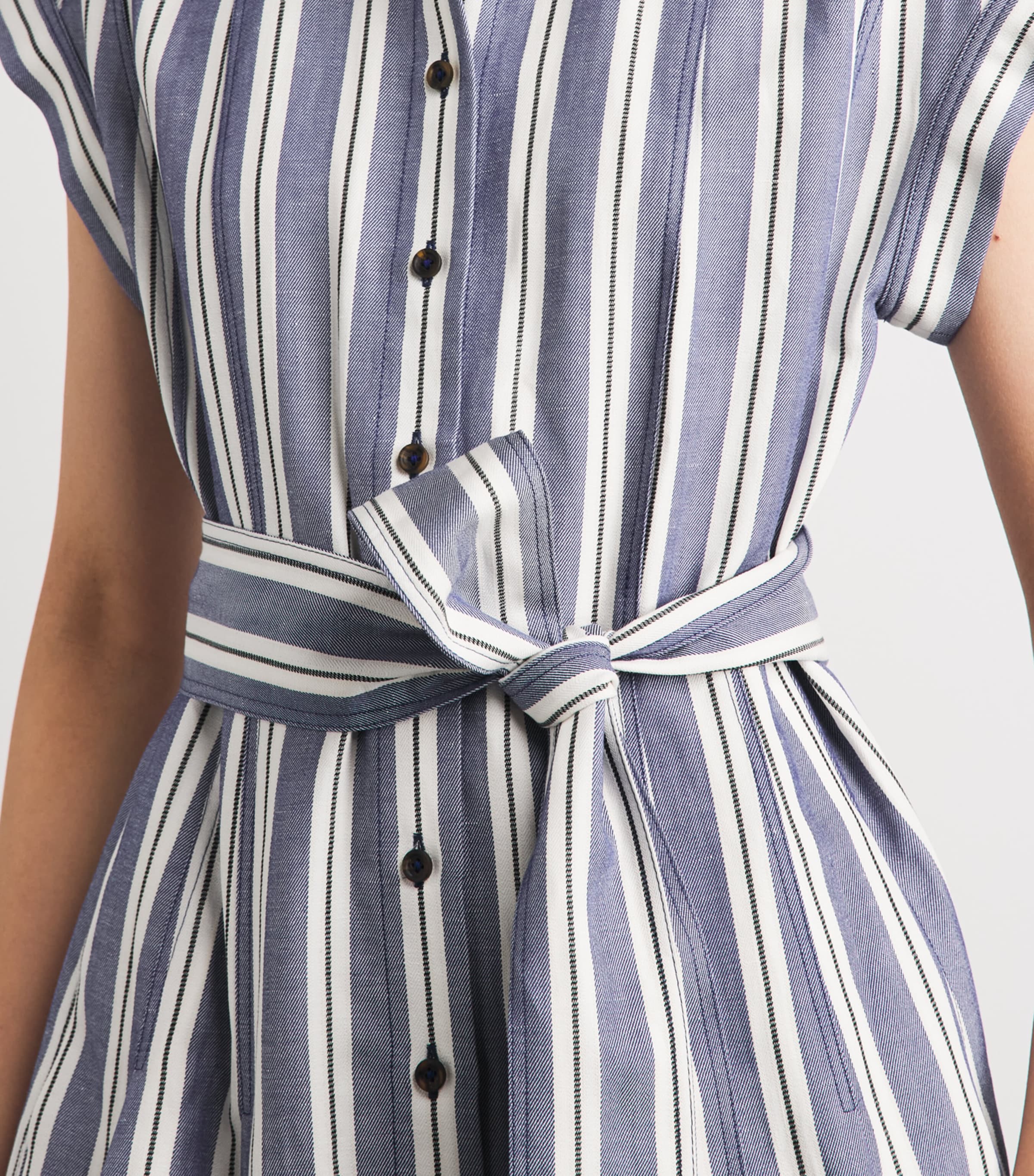 ME+EM Womens Stripe Midi Shirt Dress Blue/multi Image 3