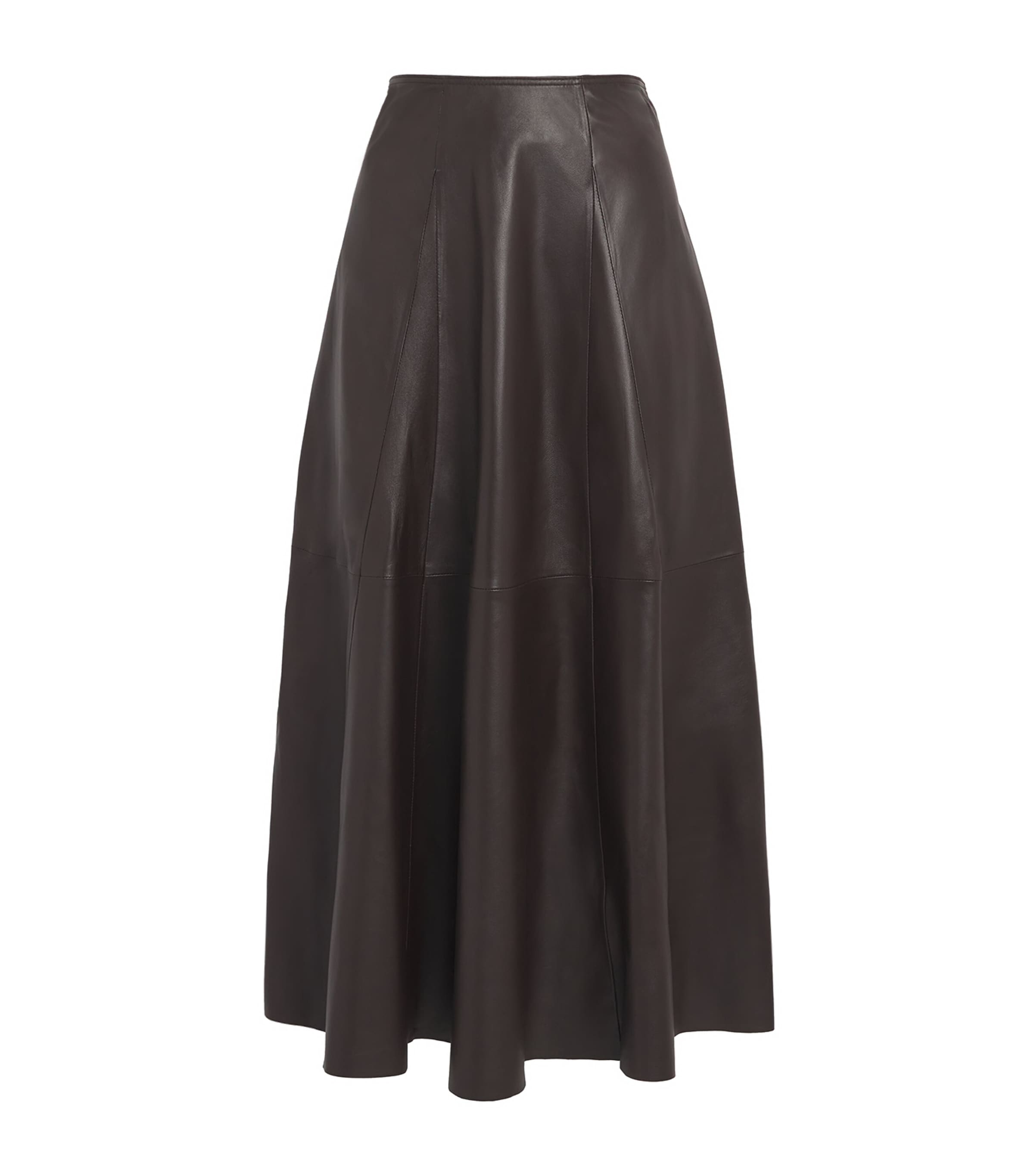 Arma Womens Lambskin Eleni Maxi Skirt Coffee Bean Image 1