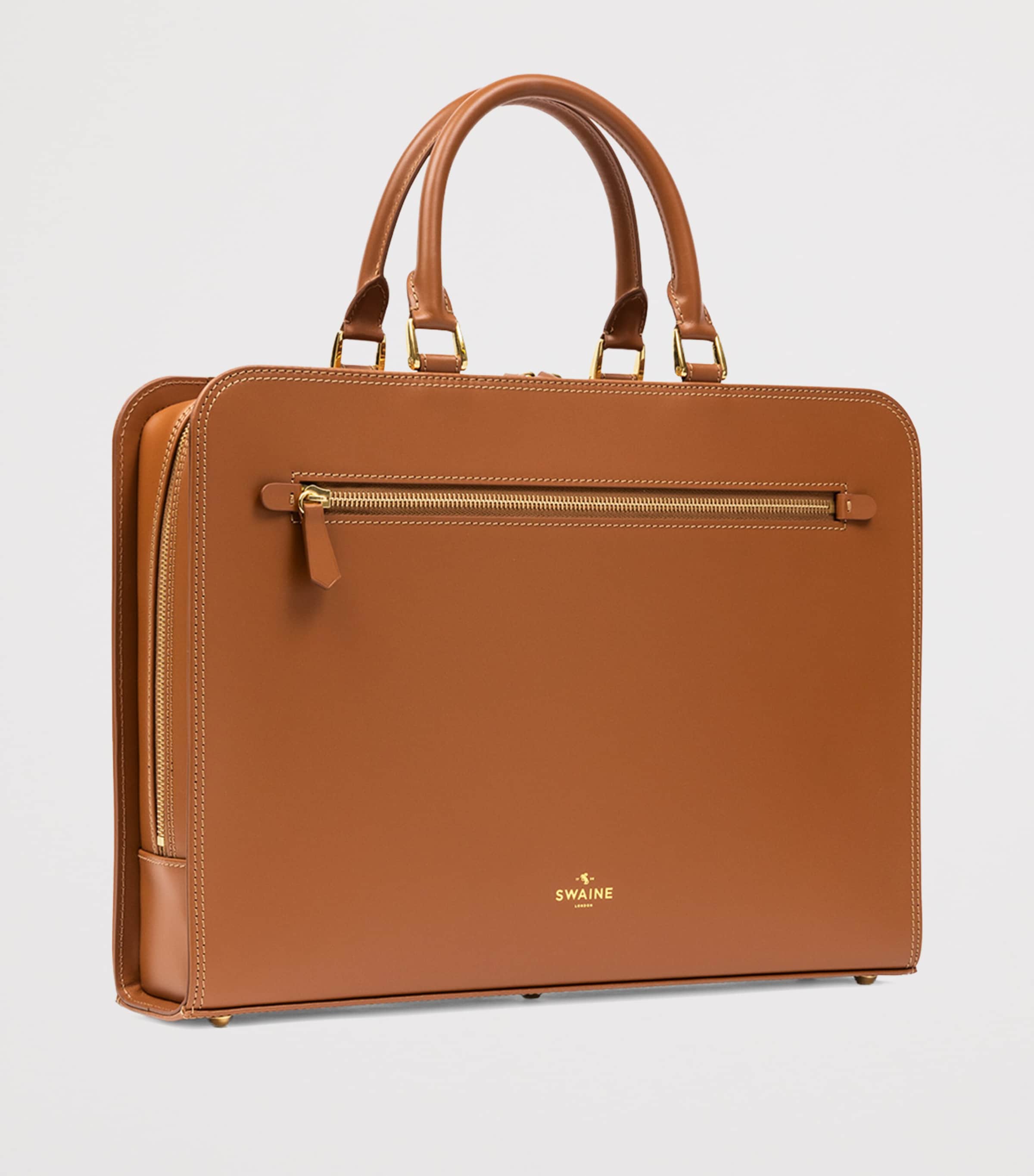 Leather Kensington Briefcase BROWN Image 2