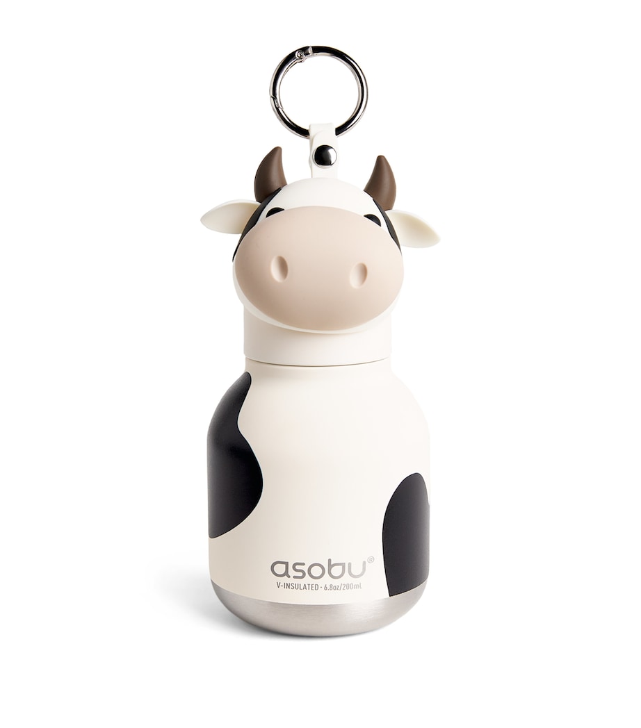 ASOBU Mini Bestie Cow Water Bottle Bag Charm (200ml) Cow Image 1