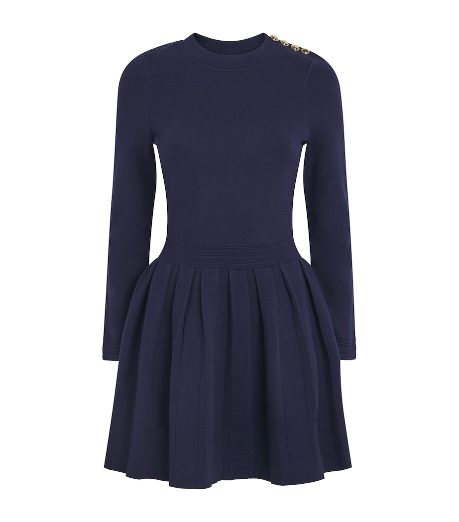 Sandro Paris Womens Knitted Mini Dress Navy Blue Image 1