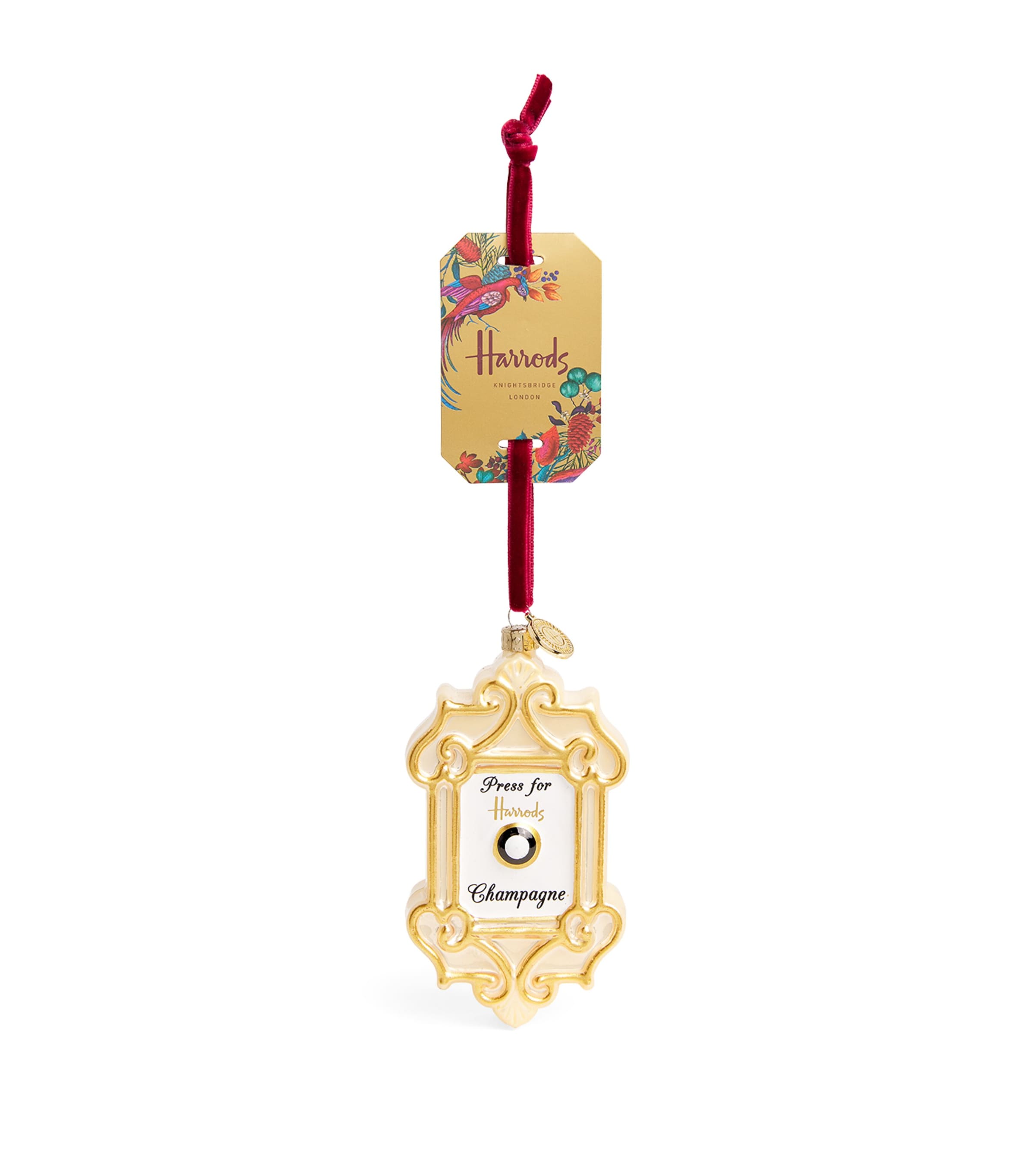 Harrods Champagne Doorbell Ornament In Gold
