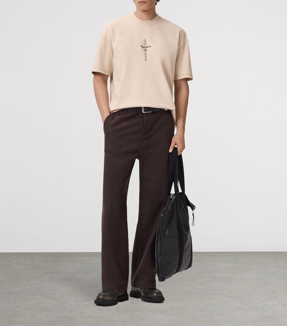 AllSaints Mens Organic Cotton Knox T-Shirt Phantom White Image 7