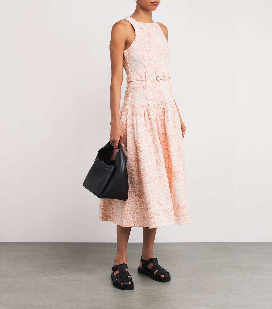 Stretch-Cotton Zoey Midi Dress WHITE/CHERRY TOMATO Image 2