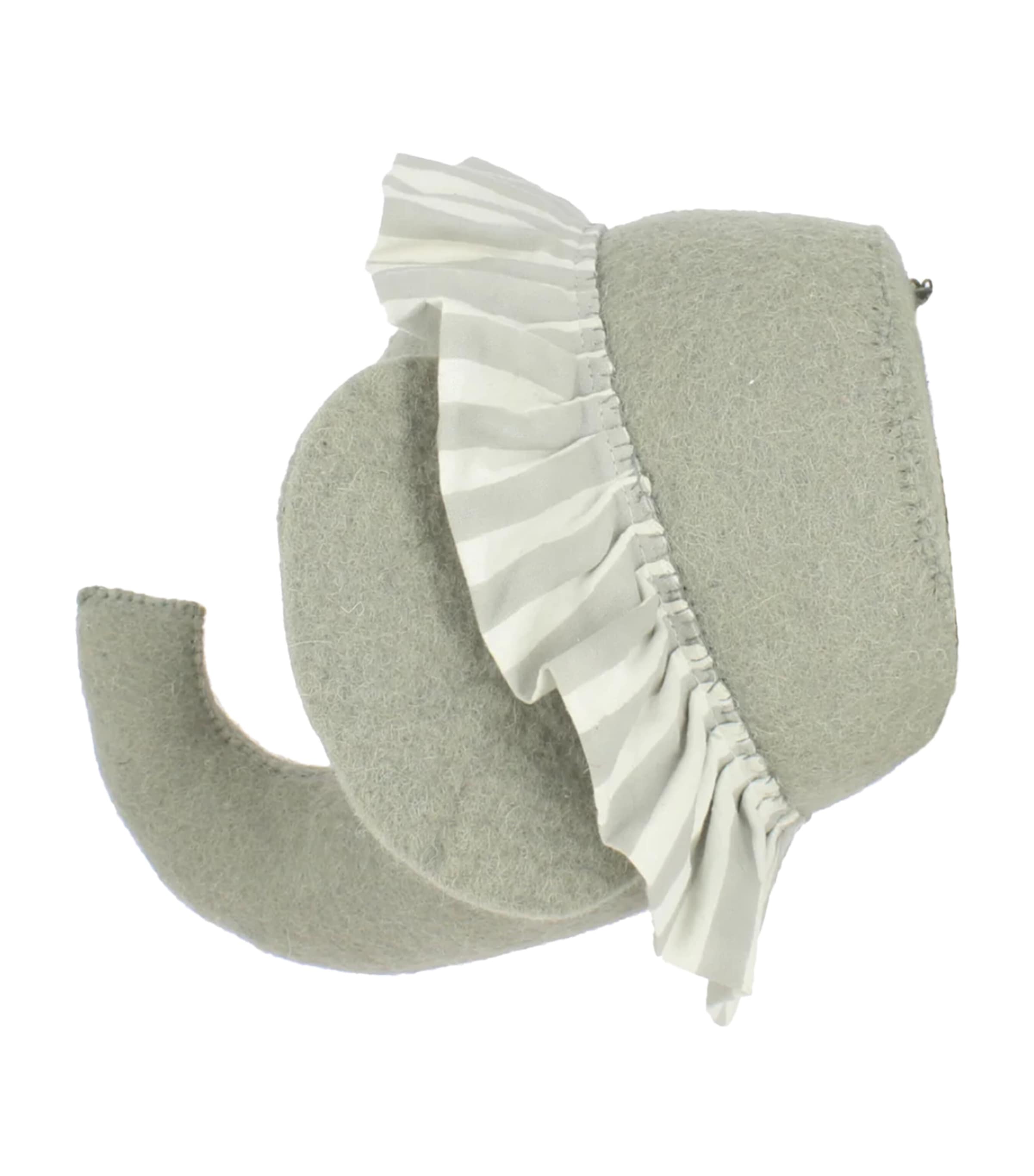 Mini Organic Wool Elphant Head Decoration (30cm) GREY Image 5
