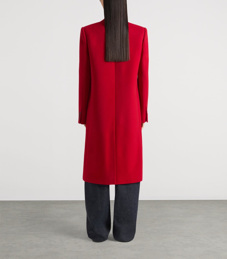 Wool Tailored Coat DARK RED Image 3