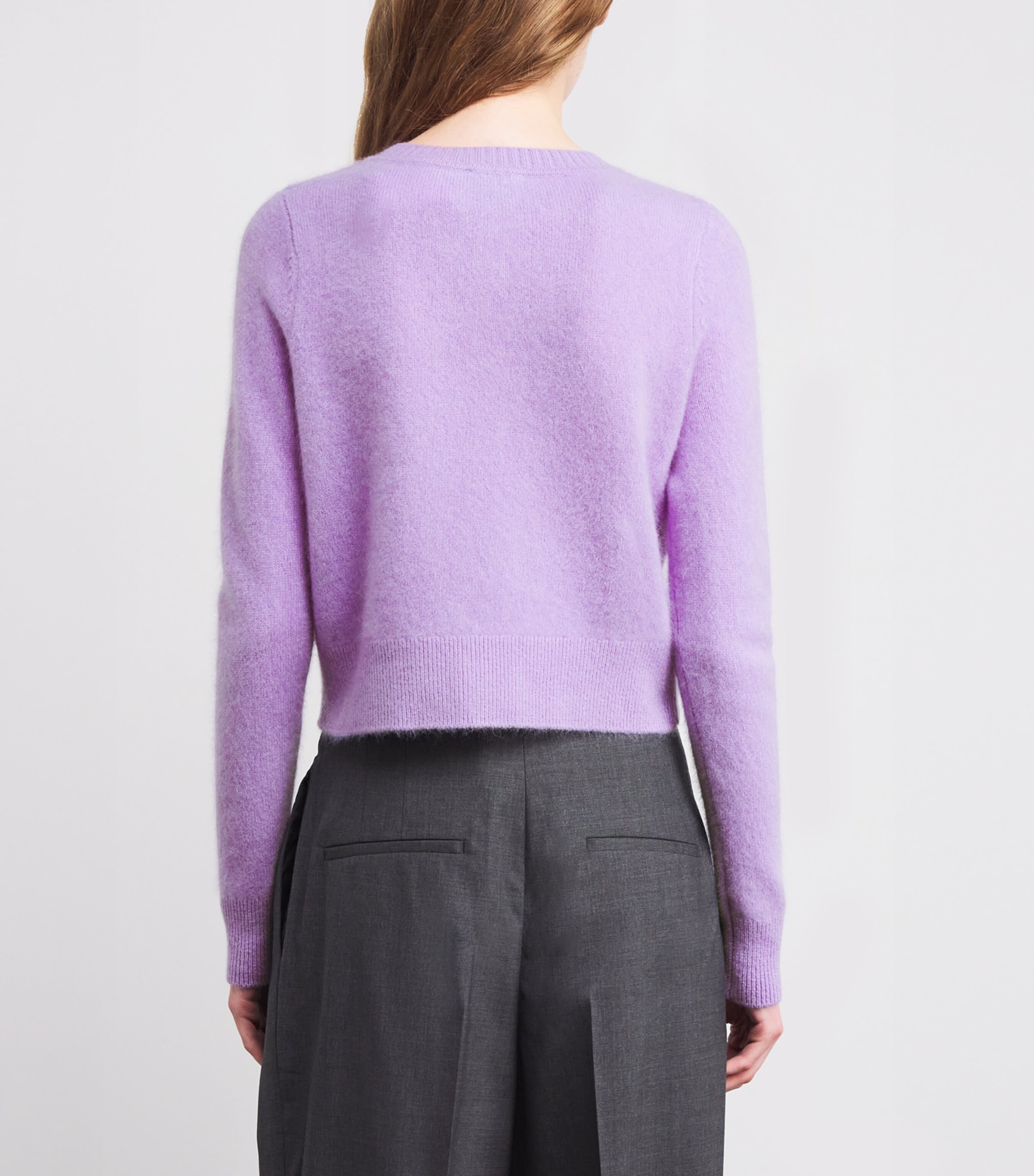 Wool Brushed Cardigan LIGHT PURPLE Image 4