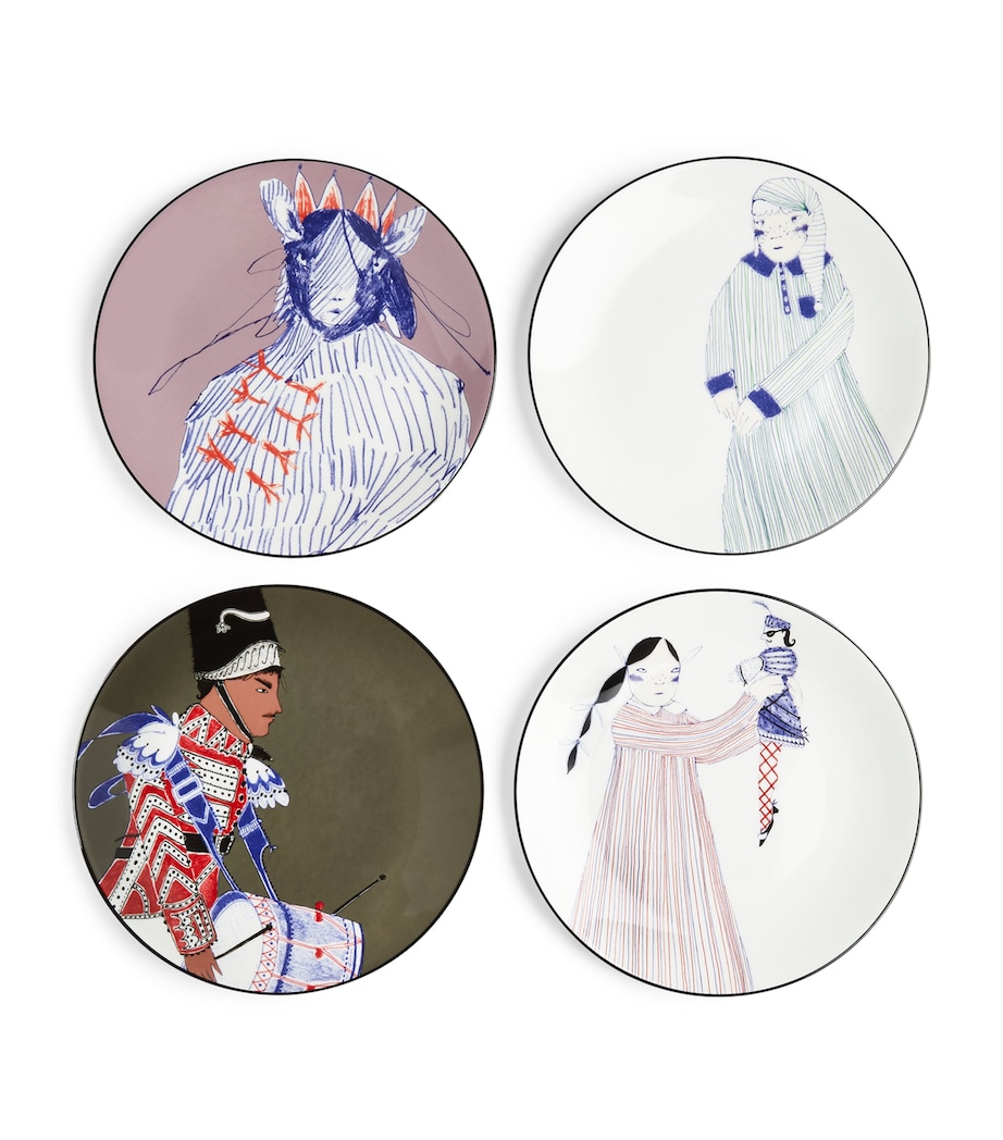 Set of 4 Nutcracker Side Plates (21cm) MULTI Image 1