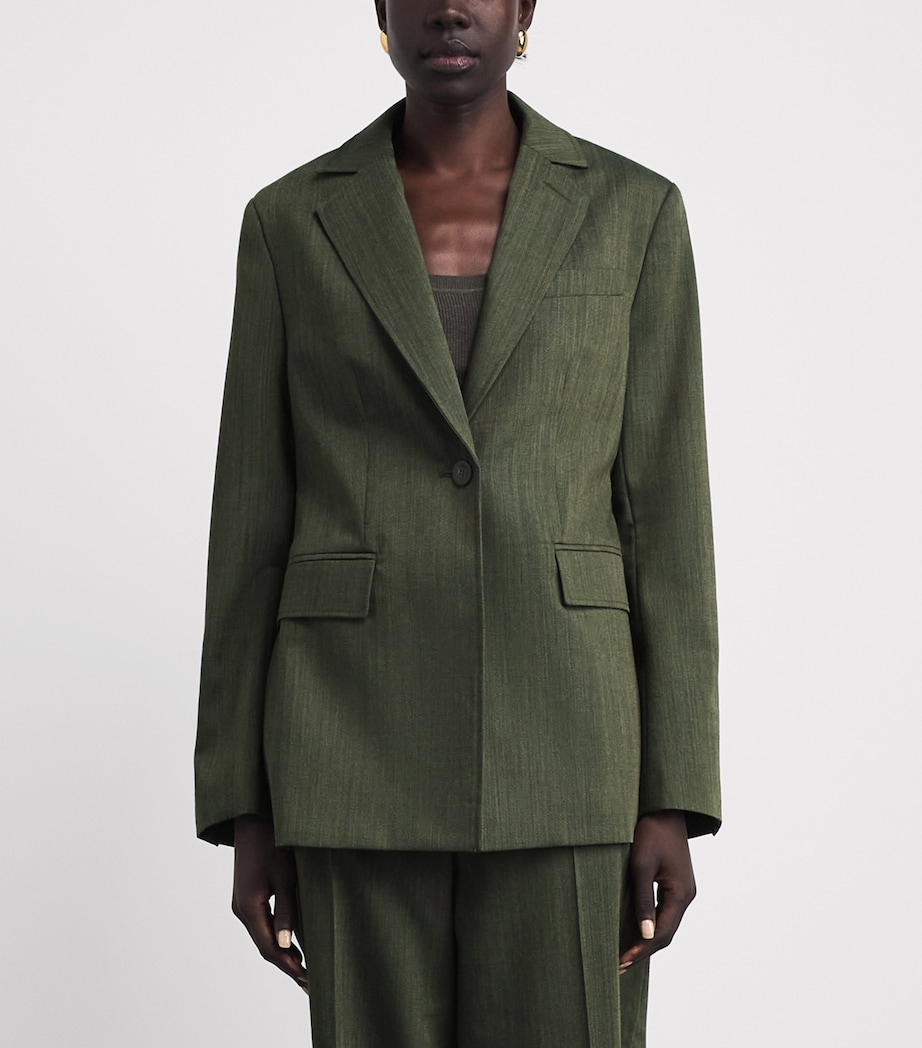 Joseph Womens Virgin Wool Maati Blazer Palm Leaf Melange Image 4
