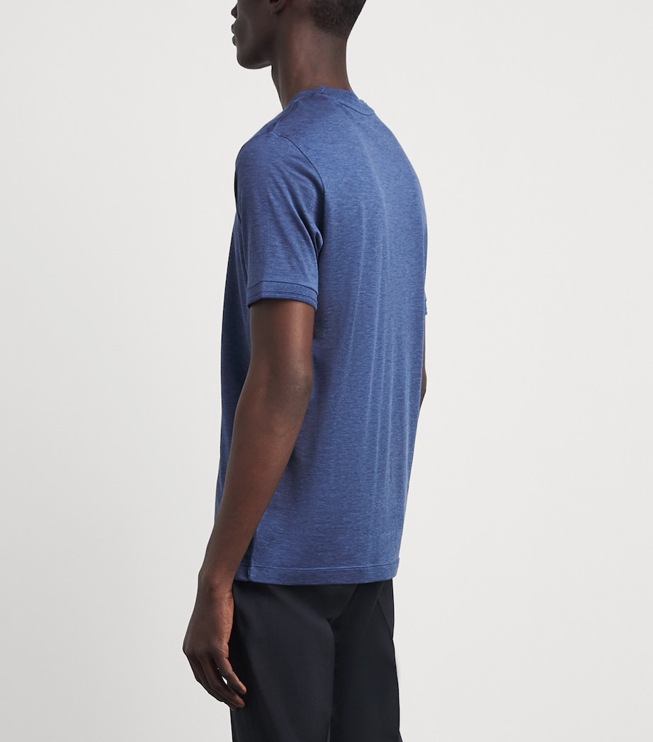 Paul & Shark Mens Cotton-Silk Melange T-Shirt Royal Blue Image 5