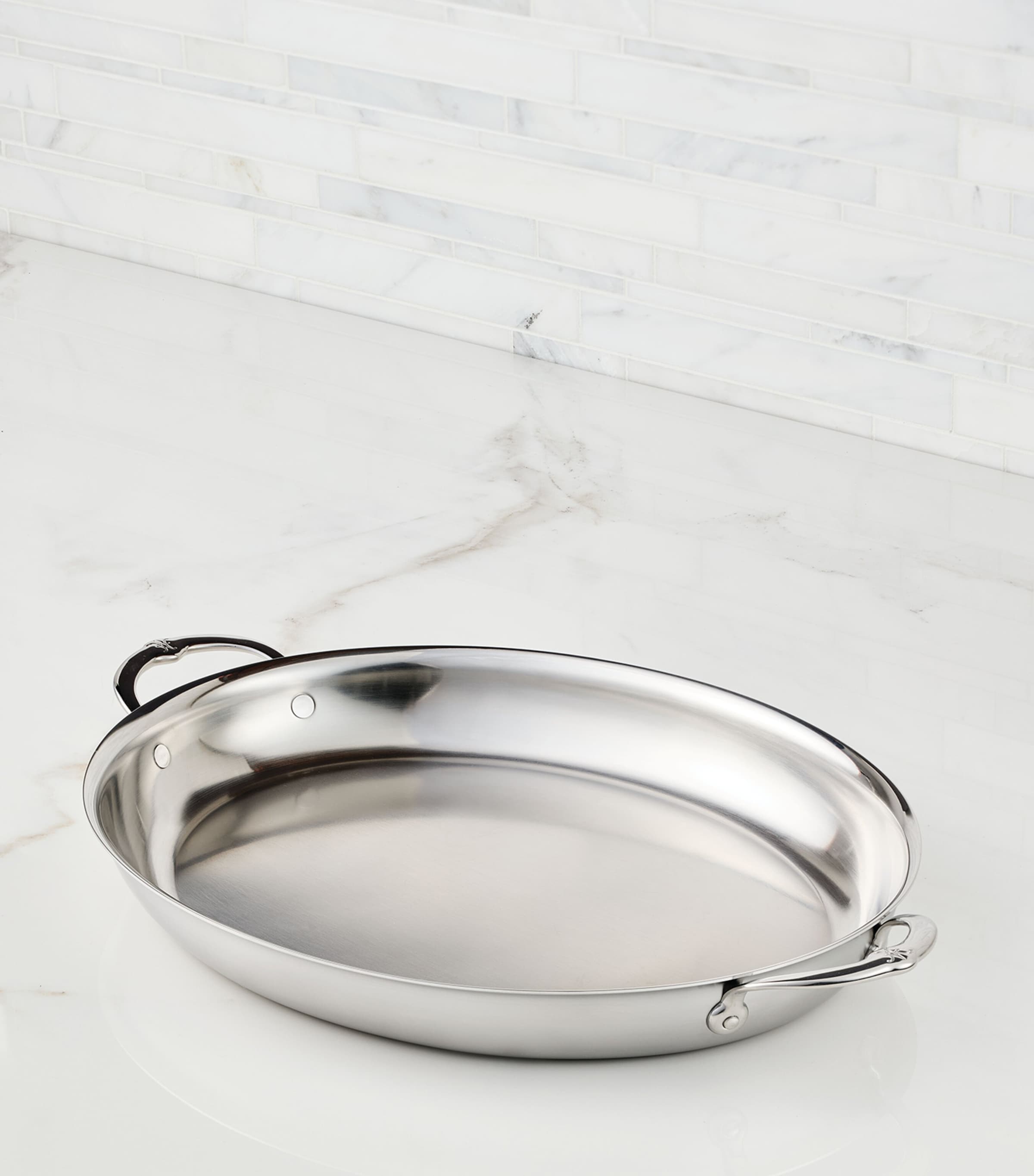 Stainless Steel Oval Au Gratin Dish (33.5cm) SILVER Image 4