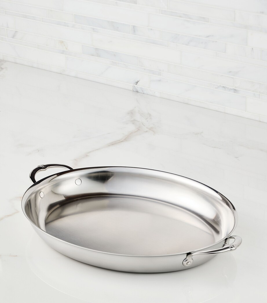 Stainless Steel Oval Au Gratin Dish (33.5cm) SILVER Image 4