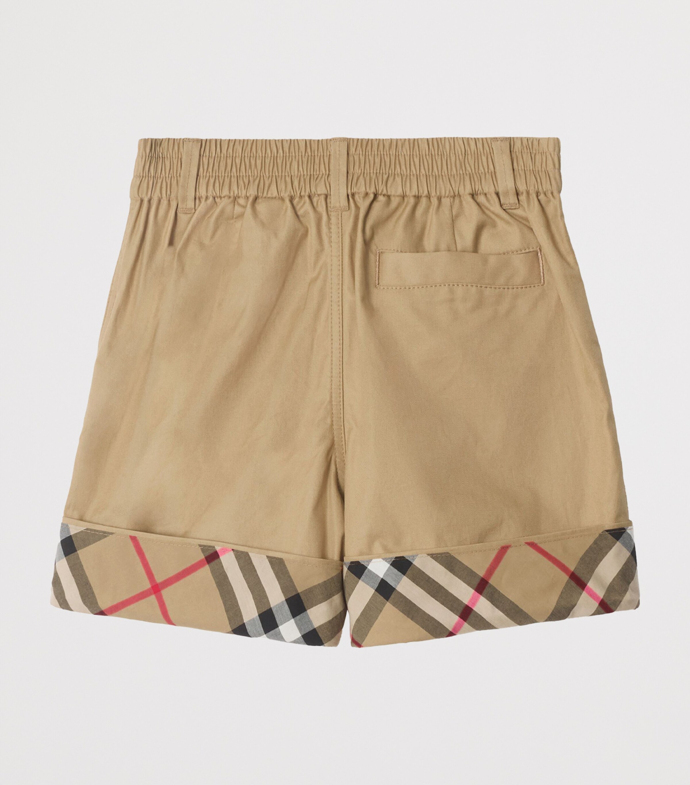 Cotton Check-Cuff Shorts (3-12 Years) SAND Image 2