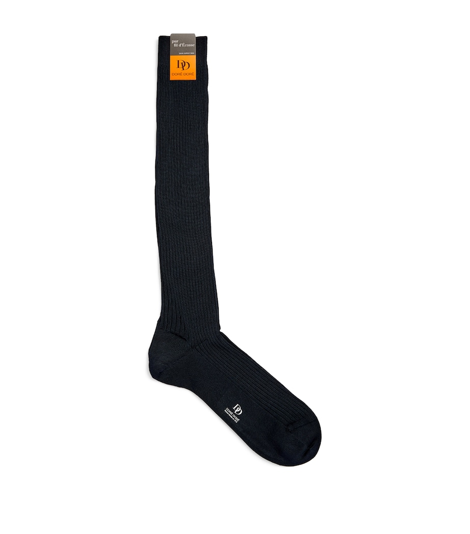 Doré Doré Mens Long Cotton Rib-Knit Socks Image 1