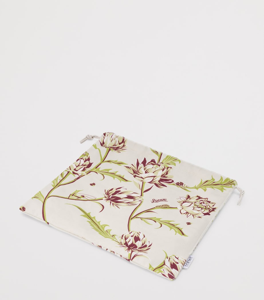 LOEWE x Paula's Ibiza Small Cotton Floral Pouch Soft White Image 3