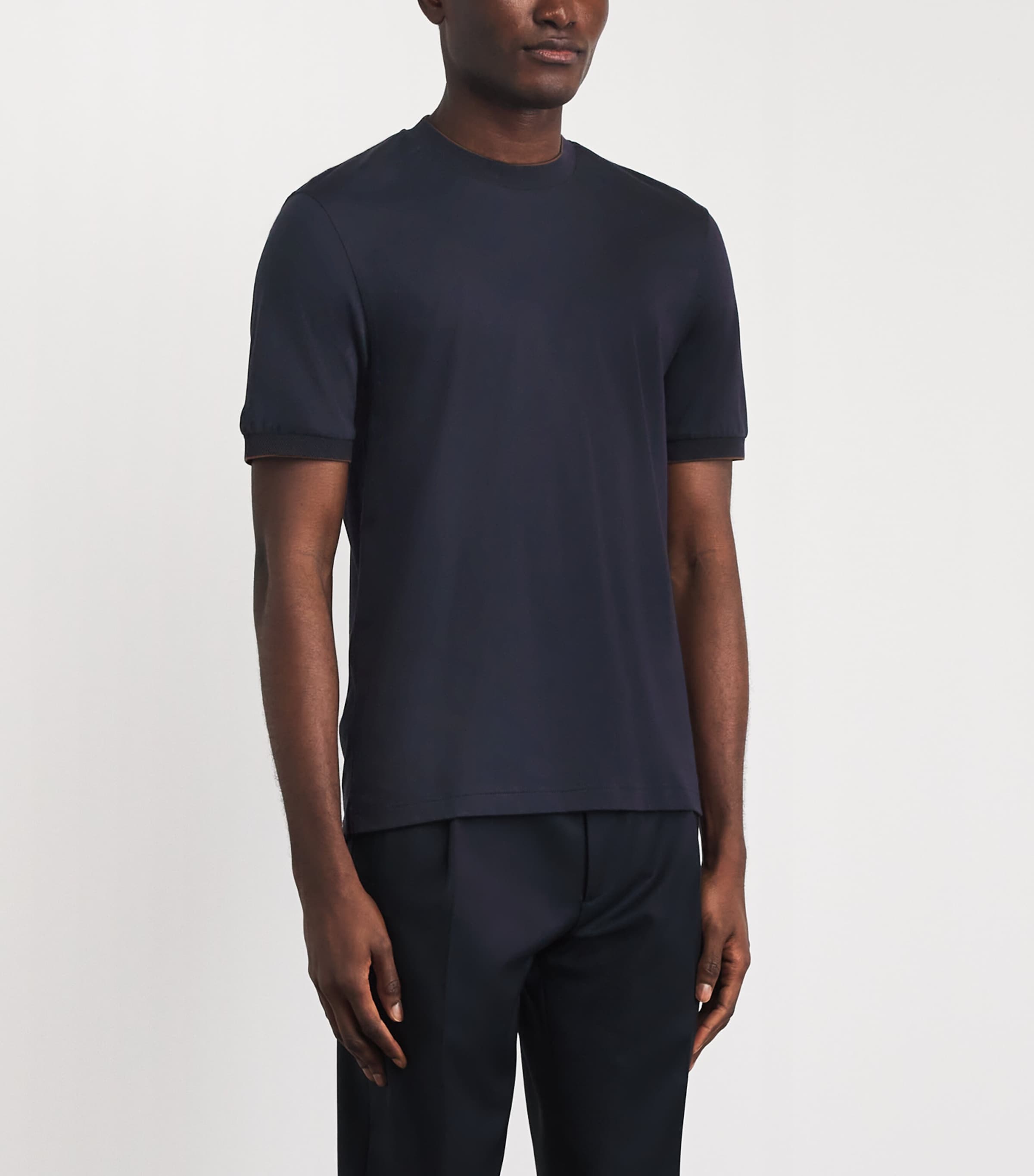 Brett Johnson Mens Cotton-Silk T-Shirt C Navy Image 4