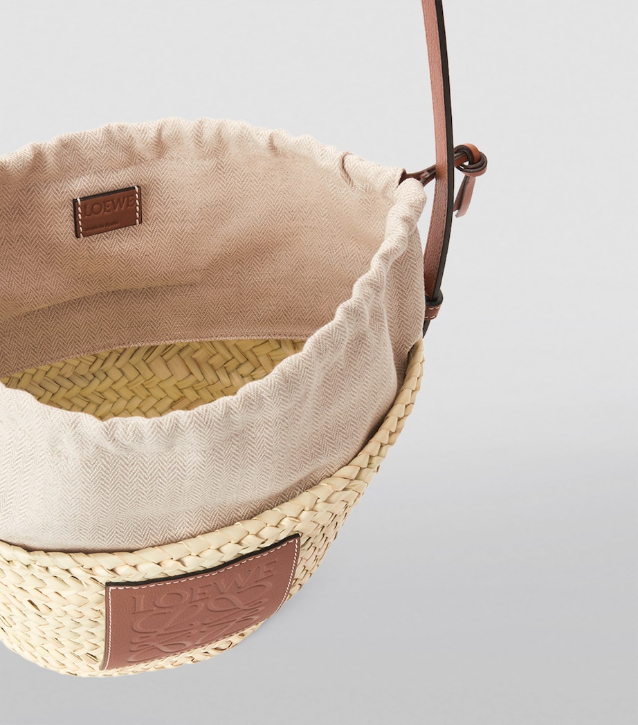 x Paula's Ibiza Woven Drawstring Bucket Bag NATURAL/TAN Image 6