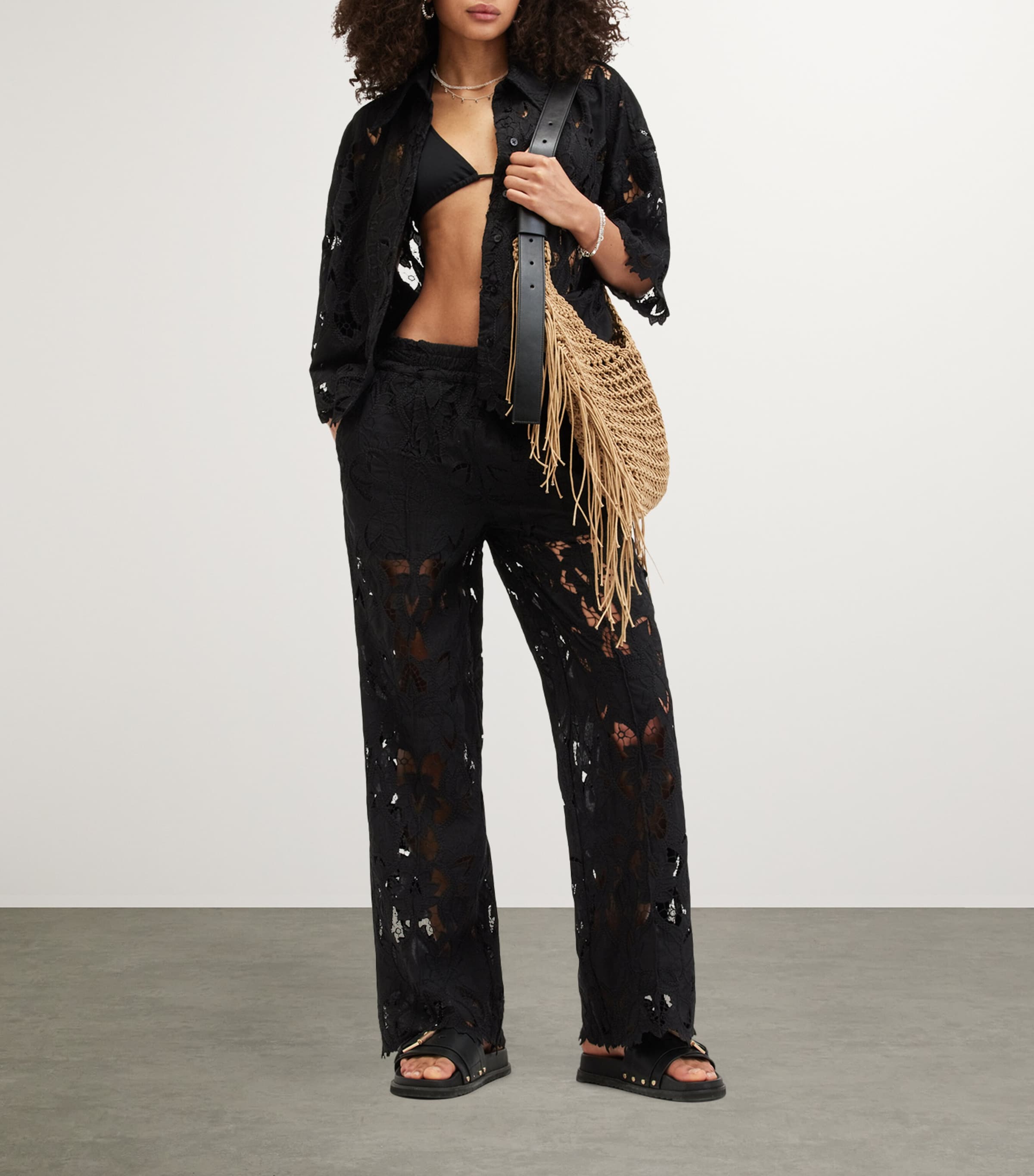 Charli Embroidered Trousers BLACK Image 6