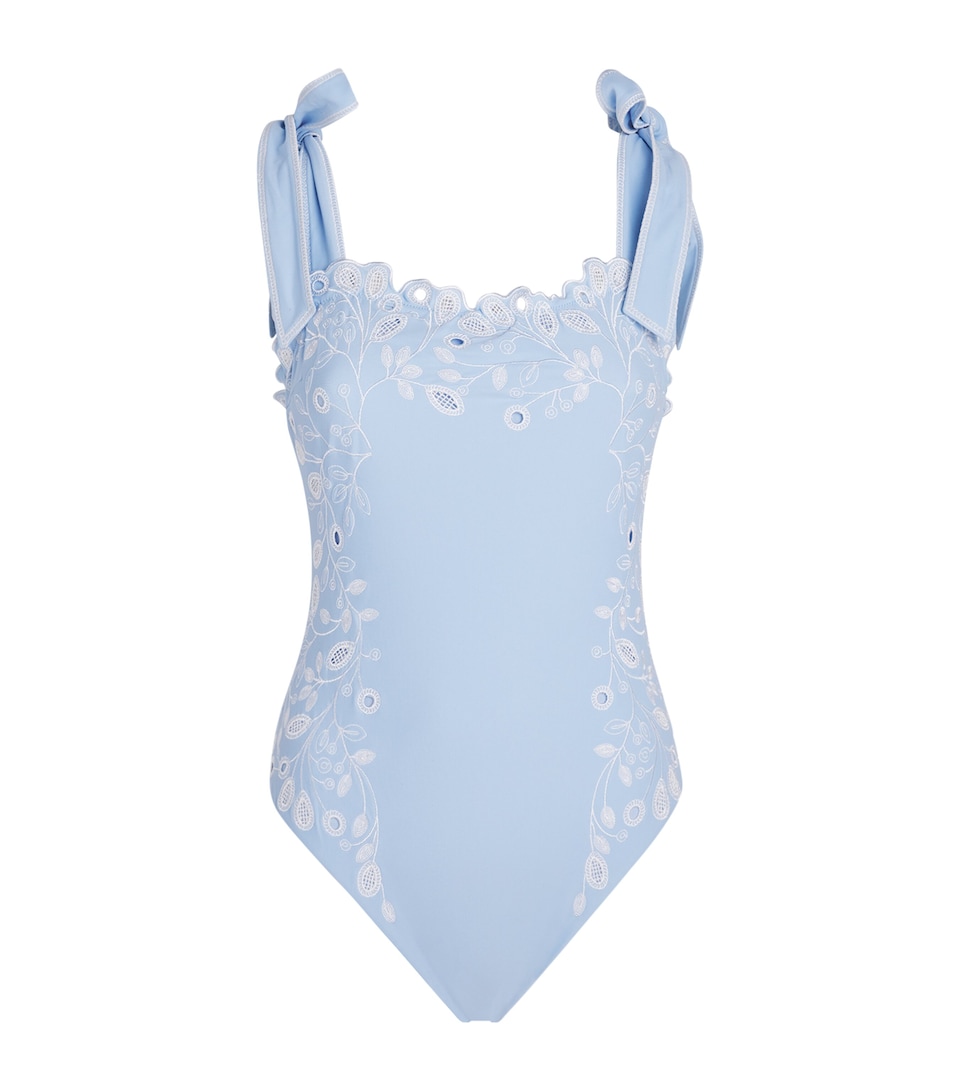 Simkhai Embroidered Floral Laurie Swimsuit Tidepool Multi