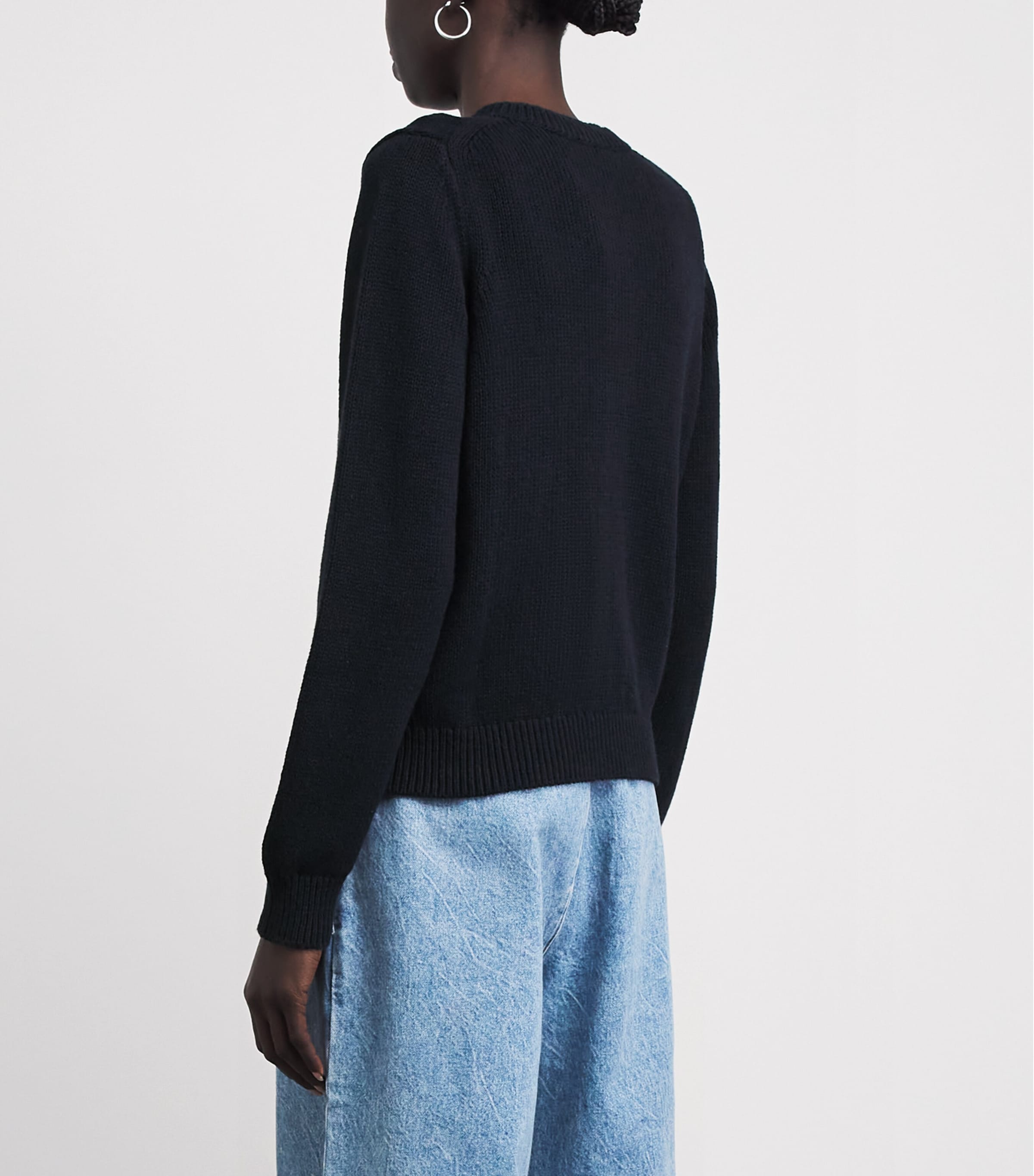 ME+EM Womens Cotton-Linen Boxy Cardigan Navy Image 5