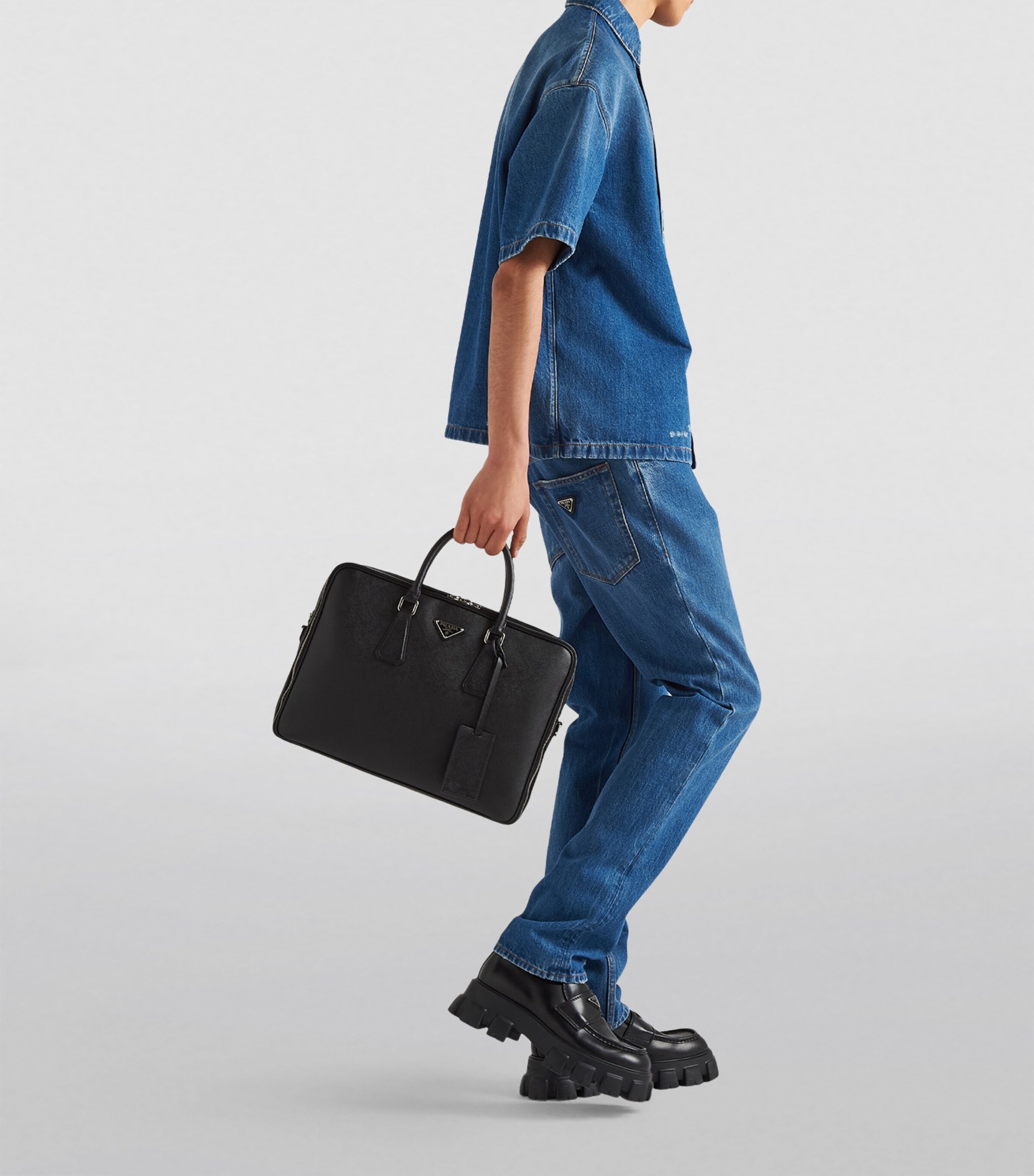 Saffiano Leather Briefcase F0002 Image 5