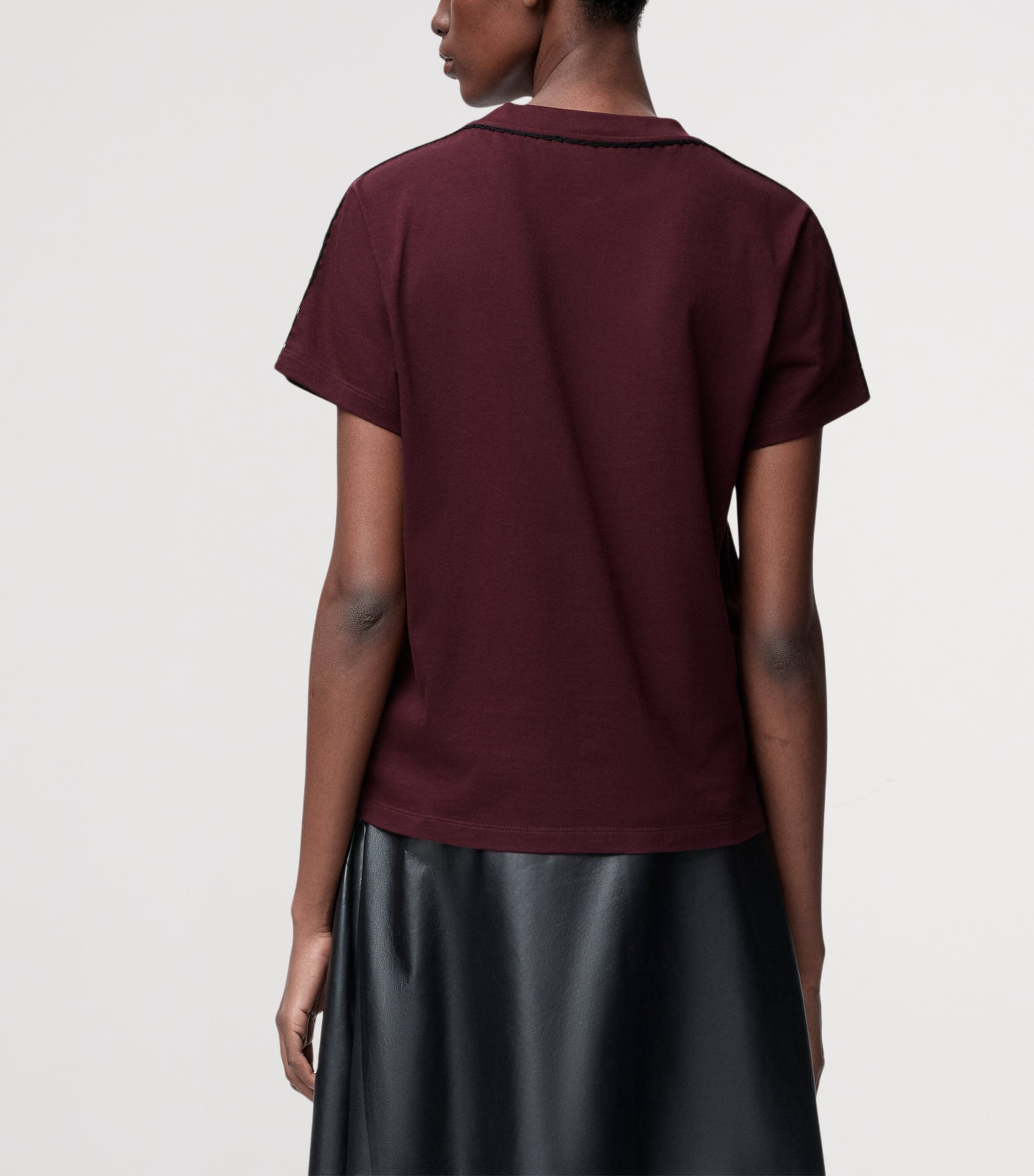 Stretch-Cotton Logo T-Shirt BURGUNDY Image 4