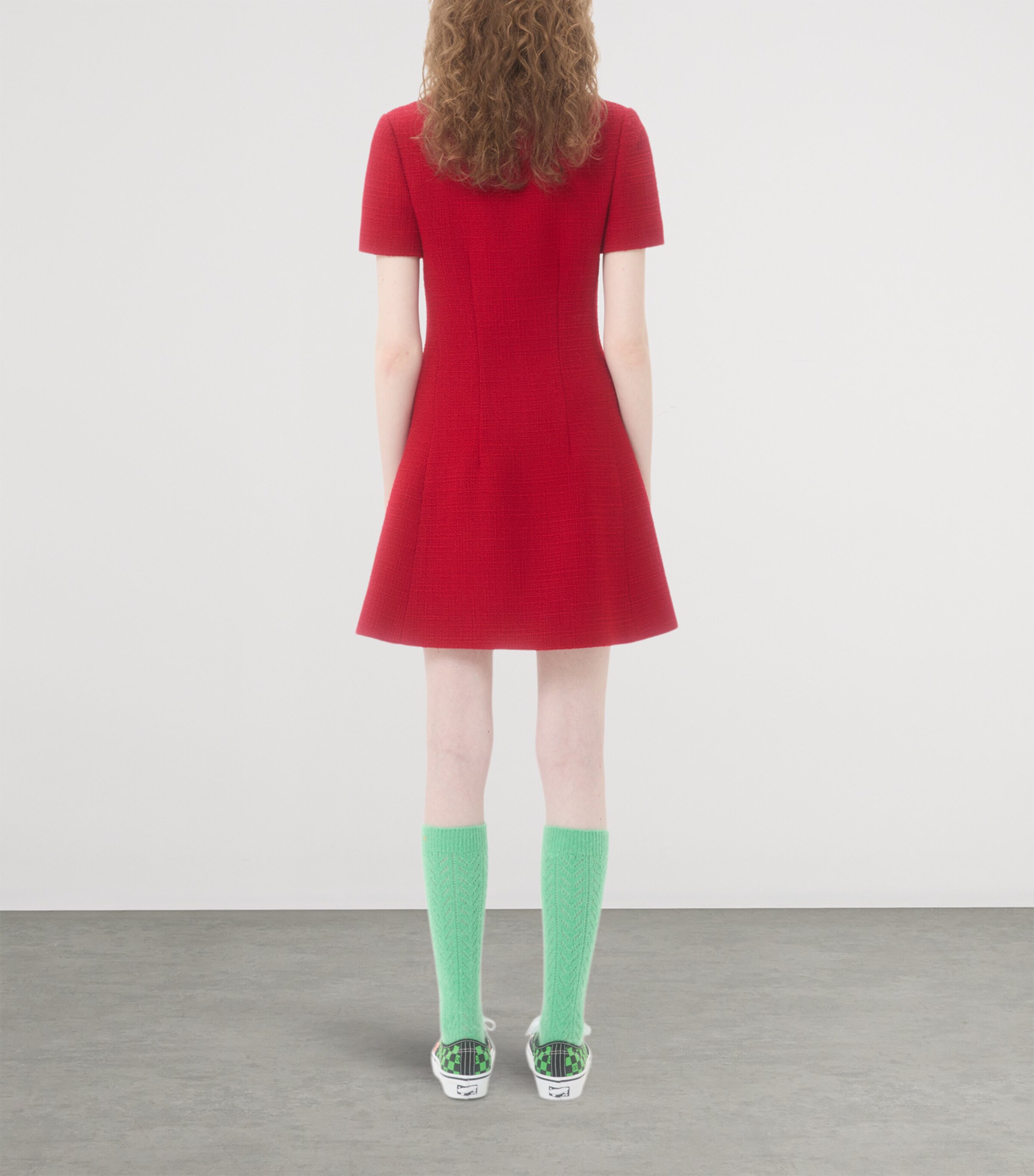 Virgin Wool Bow-Detail Mini Dress R9M Image 7