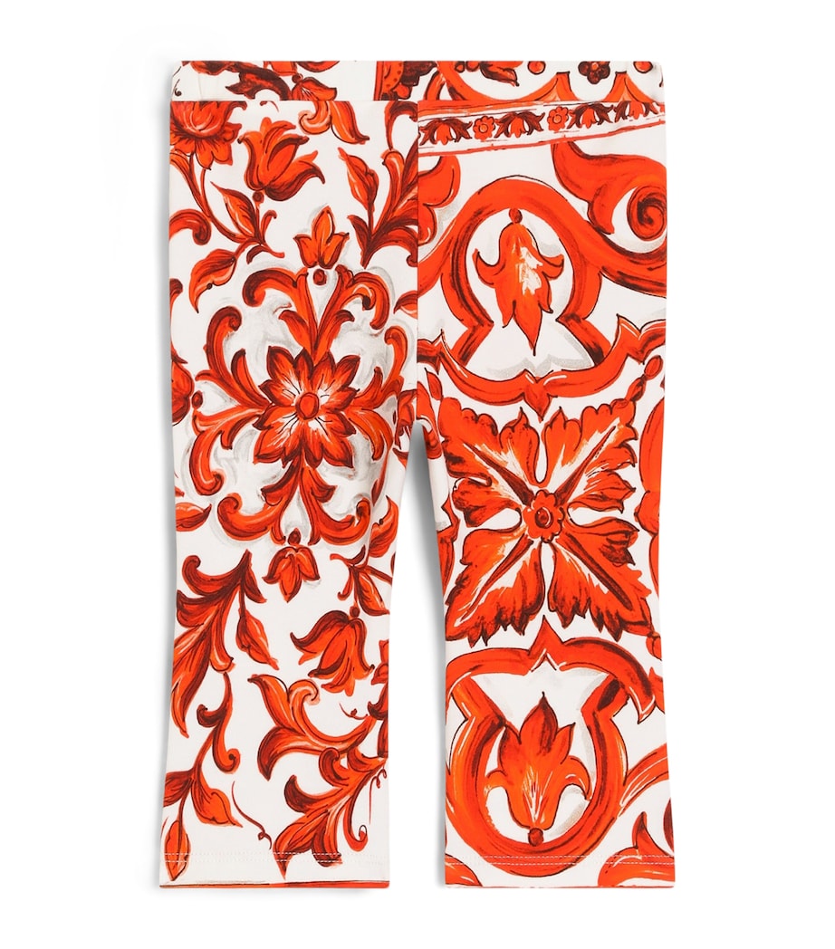 Dolce&Gabbana Kids Cotton Majolica Print Trousers (3-30 Months) Mix Maiolica O Image 1