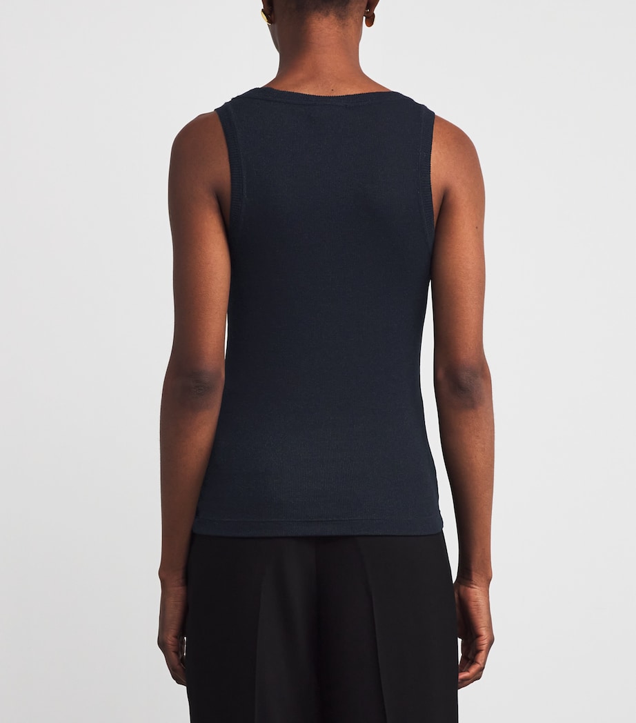 Metallic Ribbed Tank Top MIDNIGHT NAVY Image 4