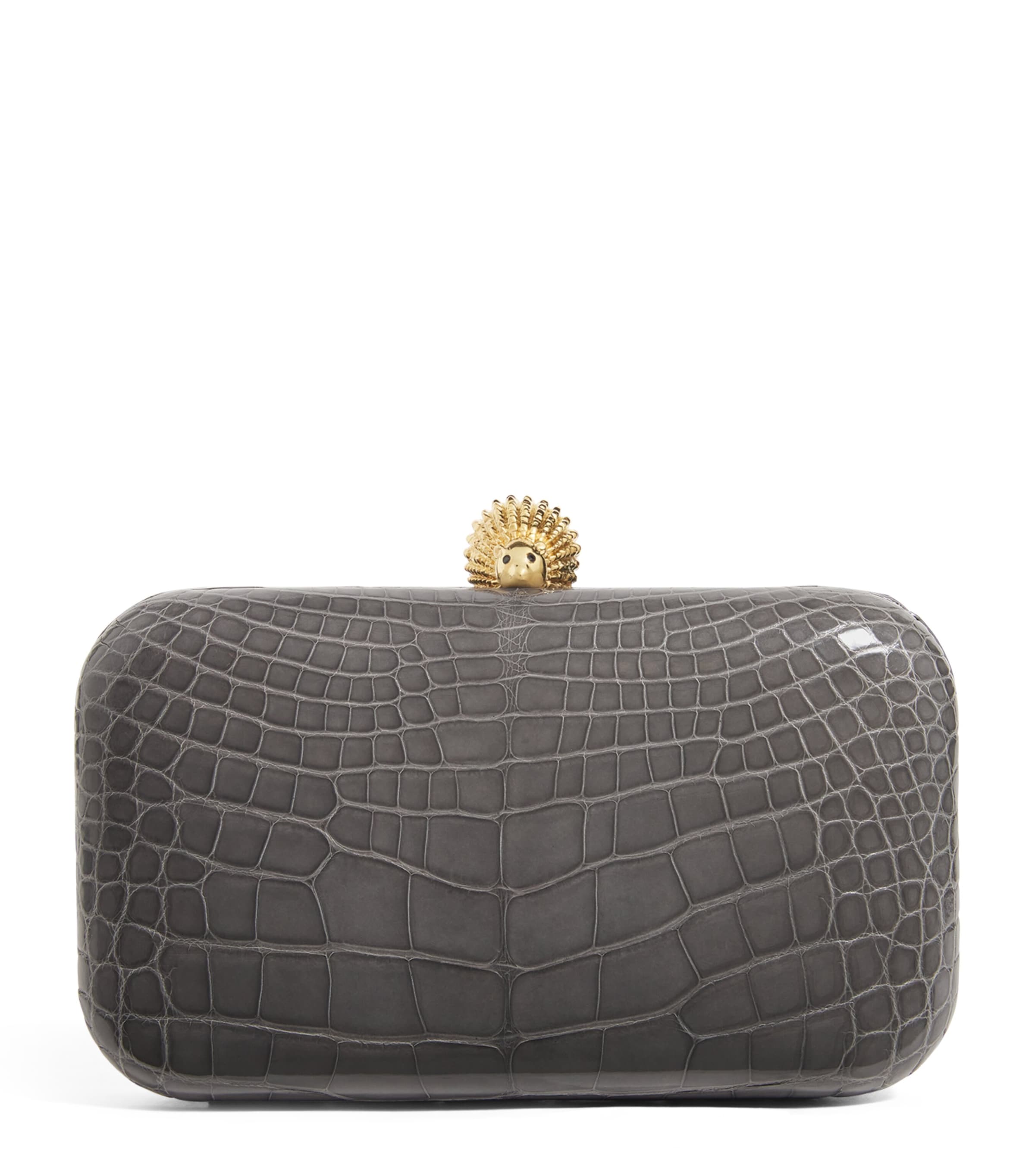 Ethan K Crocodile Leather Clutch Bag In Grey