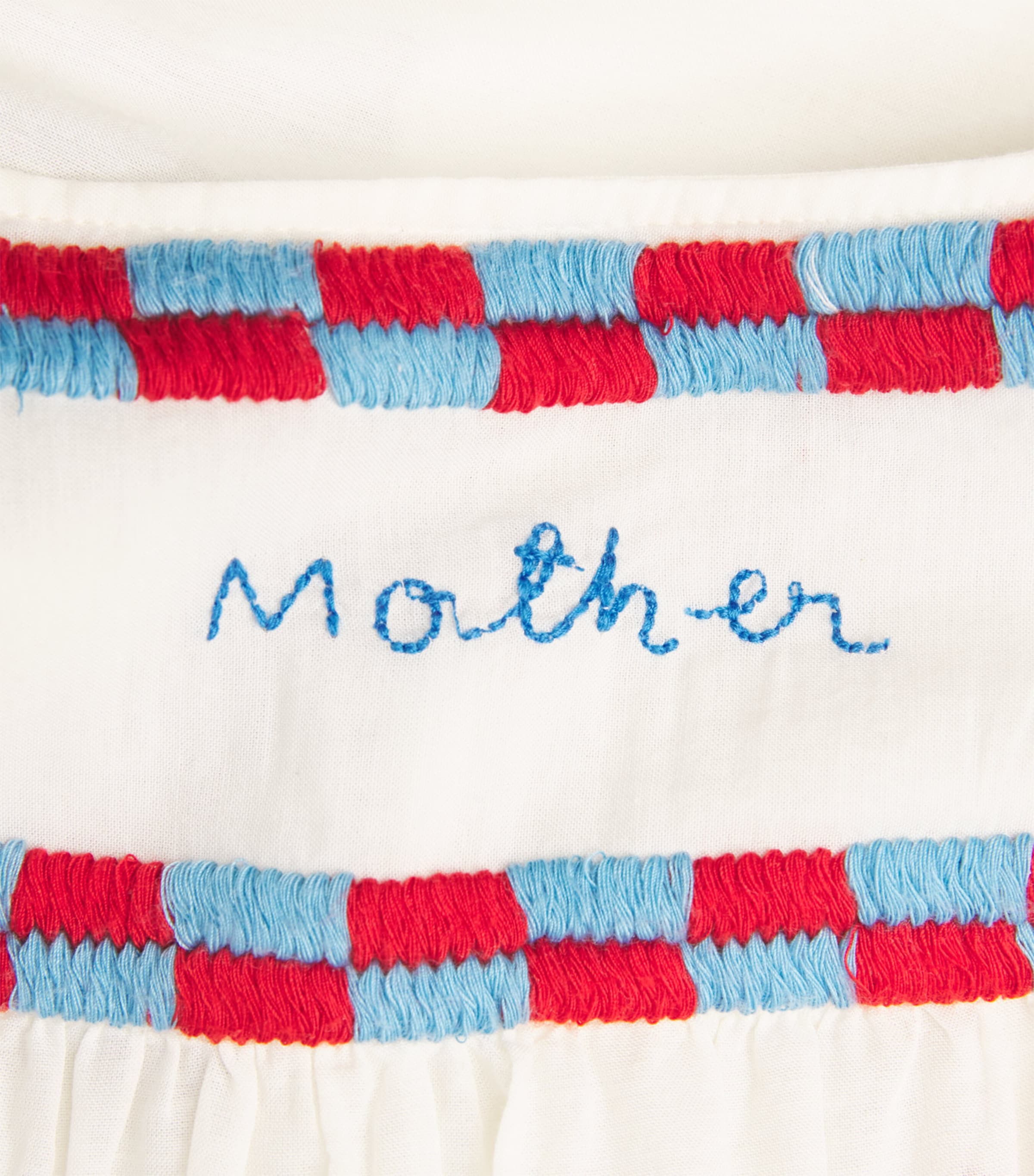 MOTHER Womens Cotton-Blend Embroidered The Breeze Blouse Last Lap Whspr White Image 4