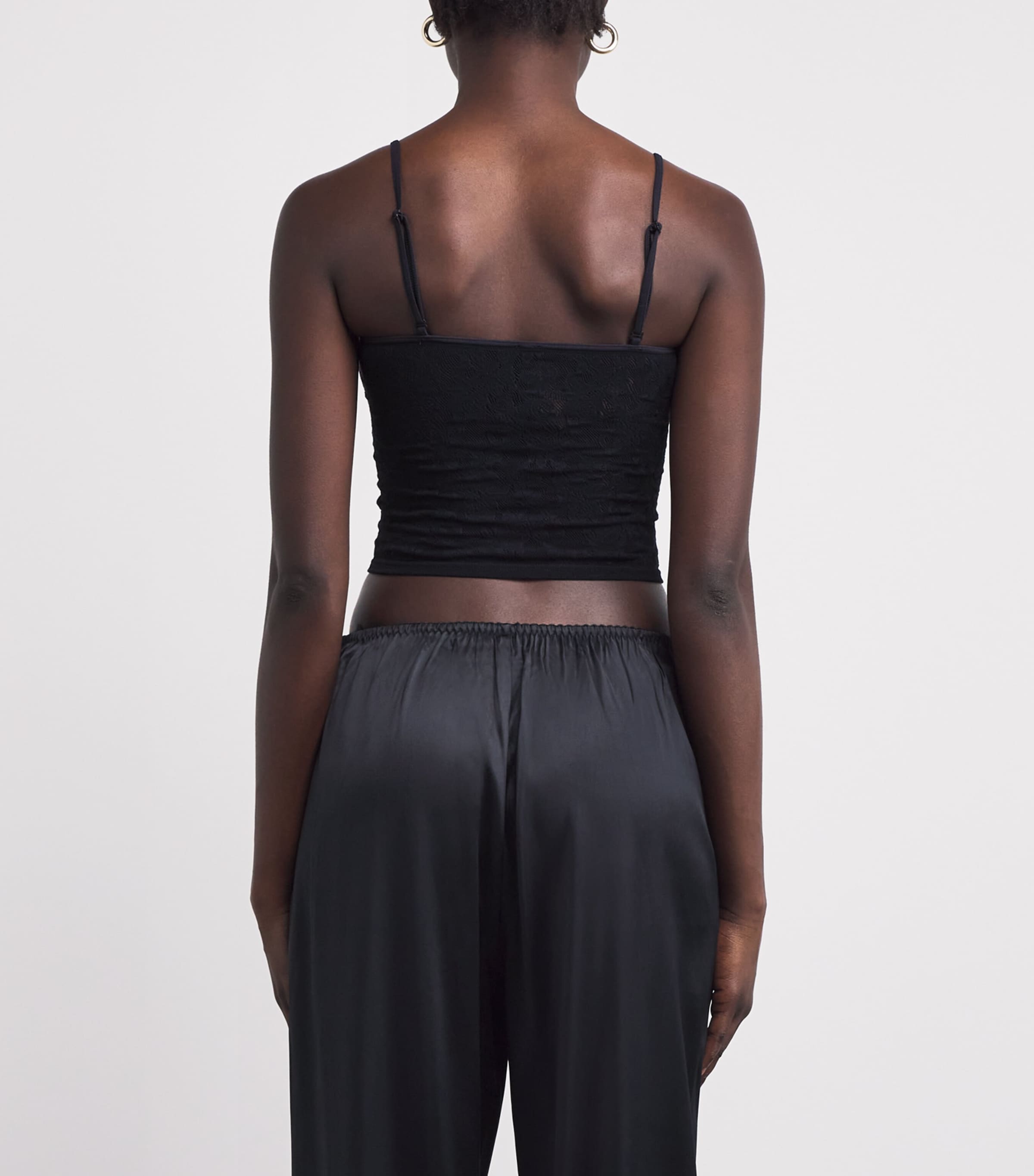 Lace Cropped Cami Top OBSIDIAN Image 4