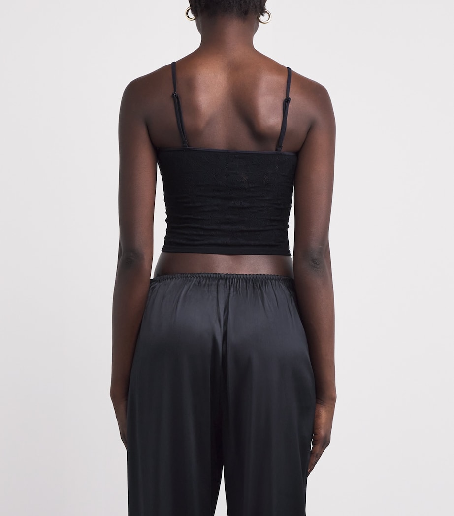 Lace Cropped Cami Top OBSIDIAN Image 4