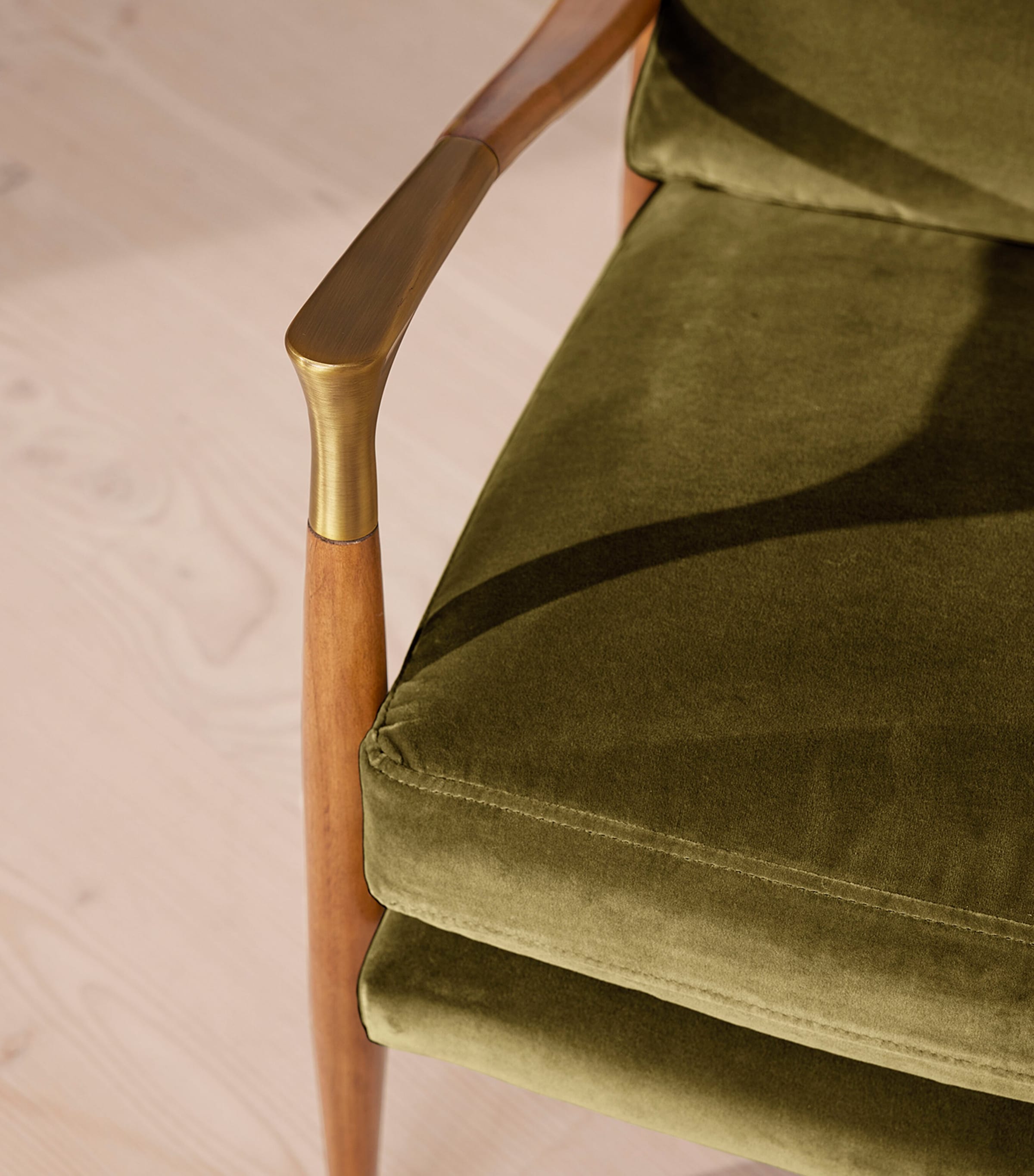 Soho Home Velvet Theodore Armchair Olive Image 5