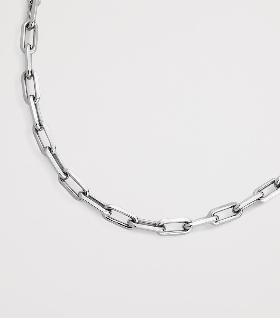 Medium Santos de Cartier Chain Necklace WHITE GOLD Image 6