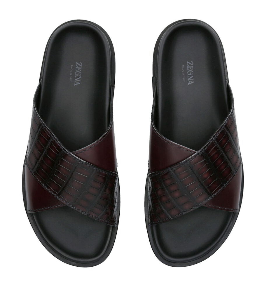 Crocodile Skin Panarea Sandals WINE Image 4