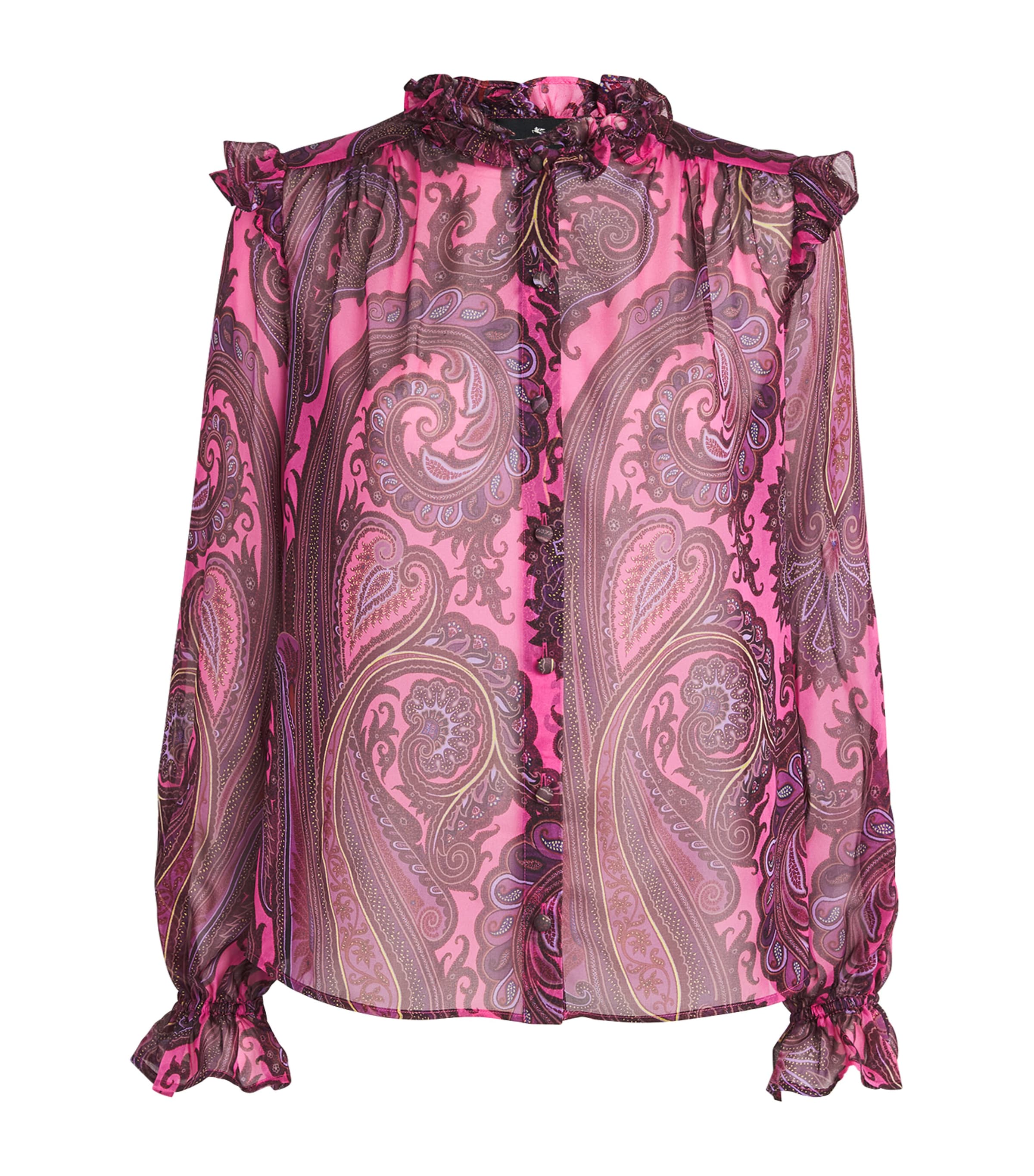 Etro Silk Paisley Blouse In Burgundy