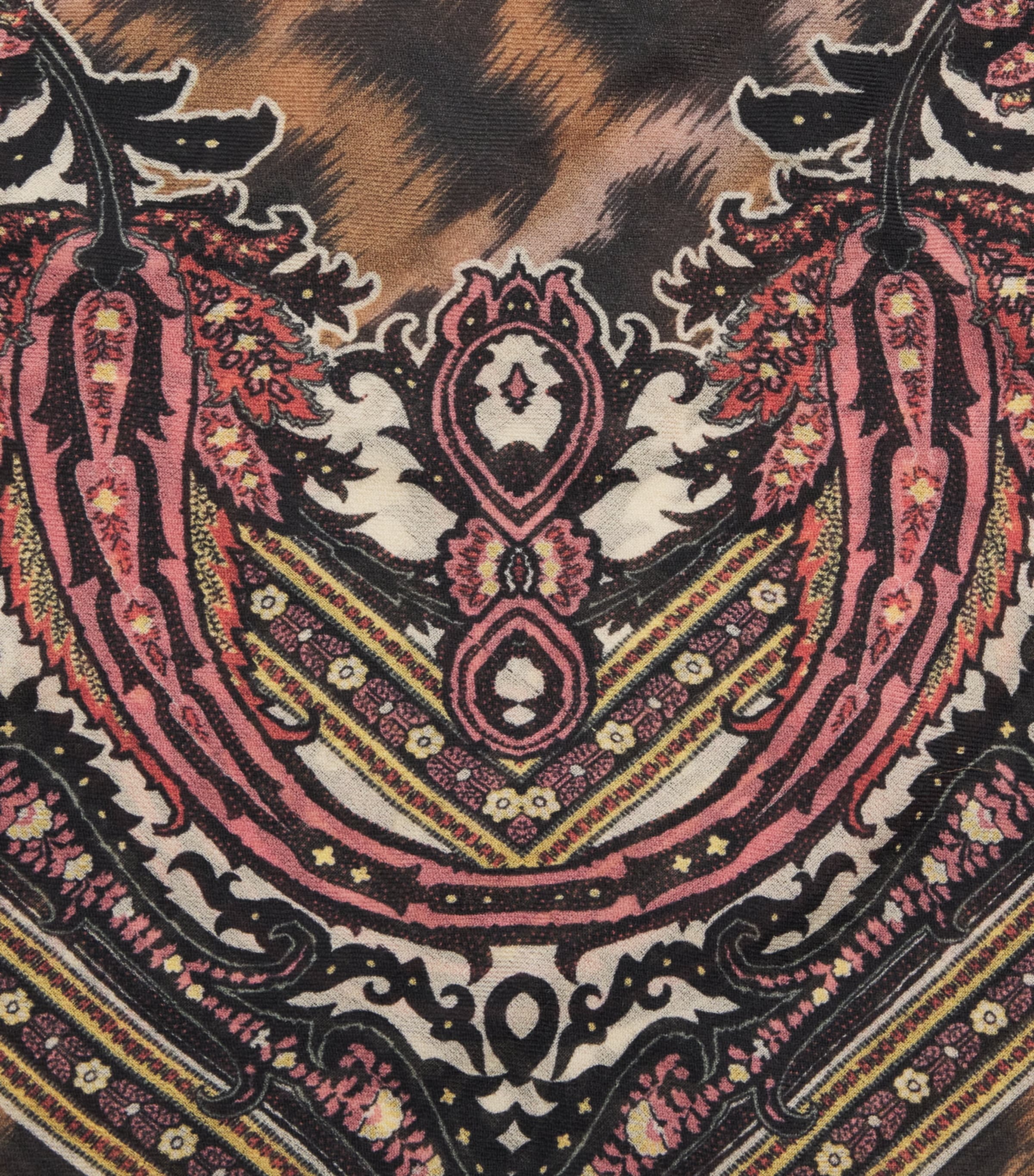 Wool-Cashmere Printed Scarf X0814 Image 4