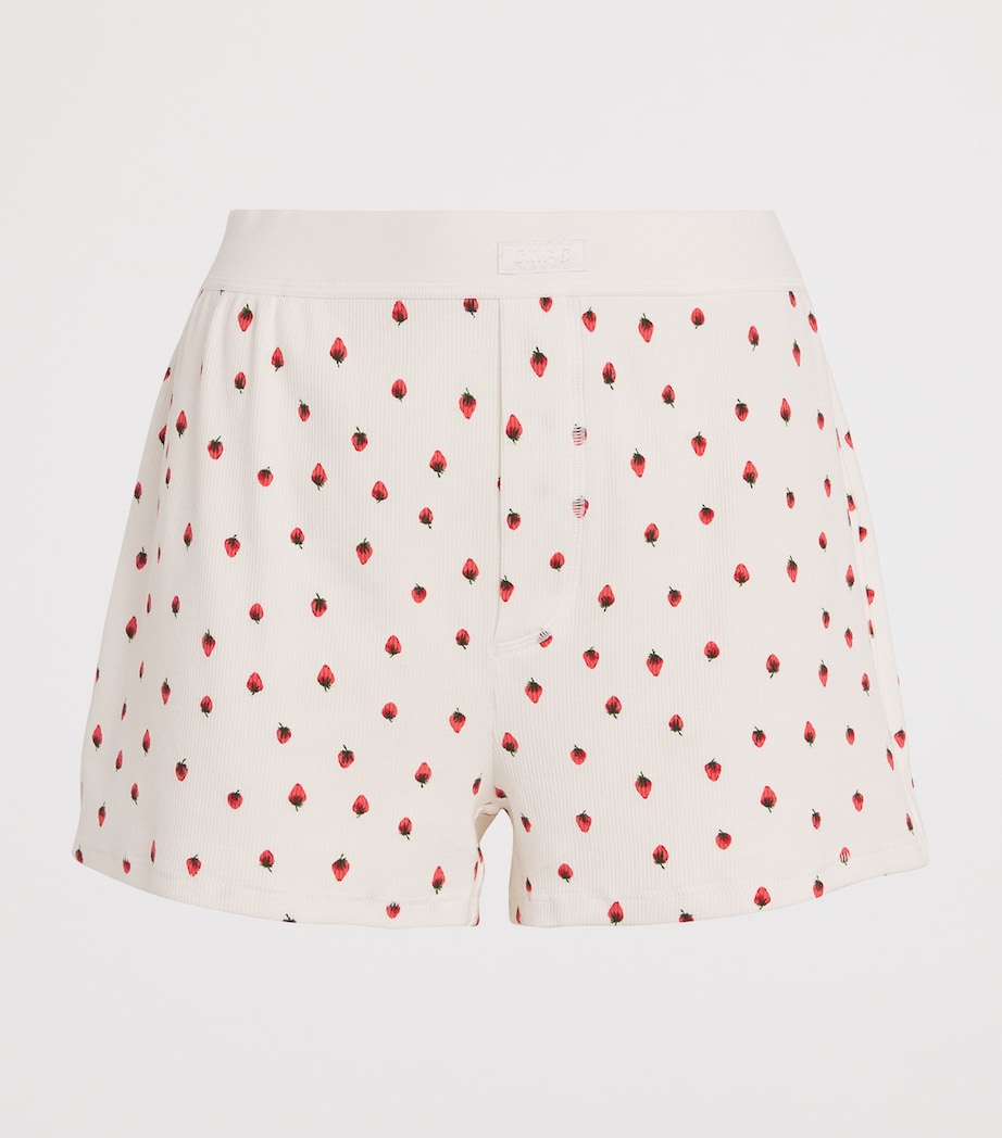 Ribbed Loose Boxer Shorts SNOW STRAWBERRY Image 1