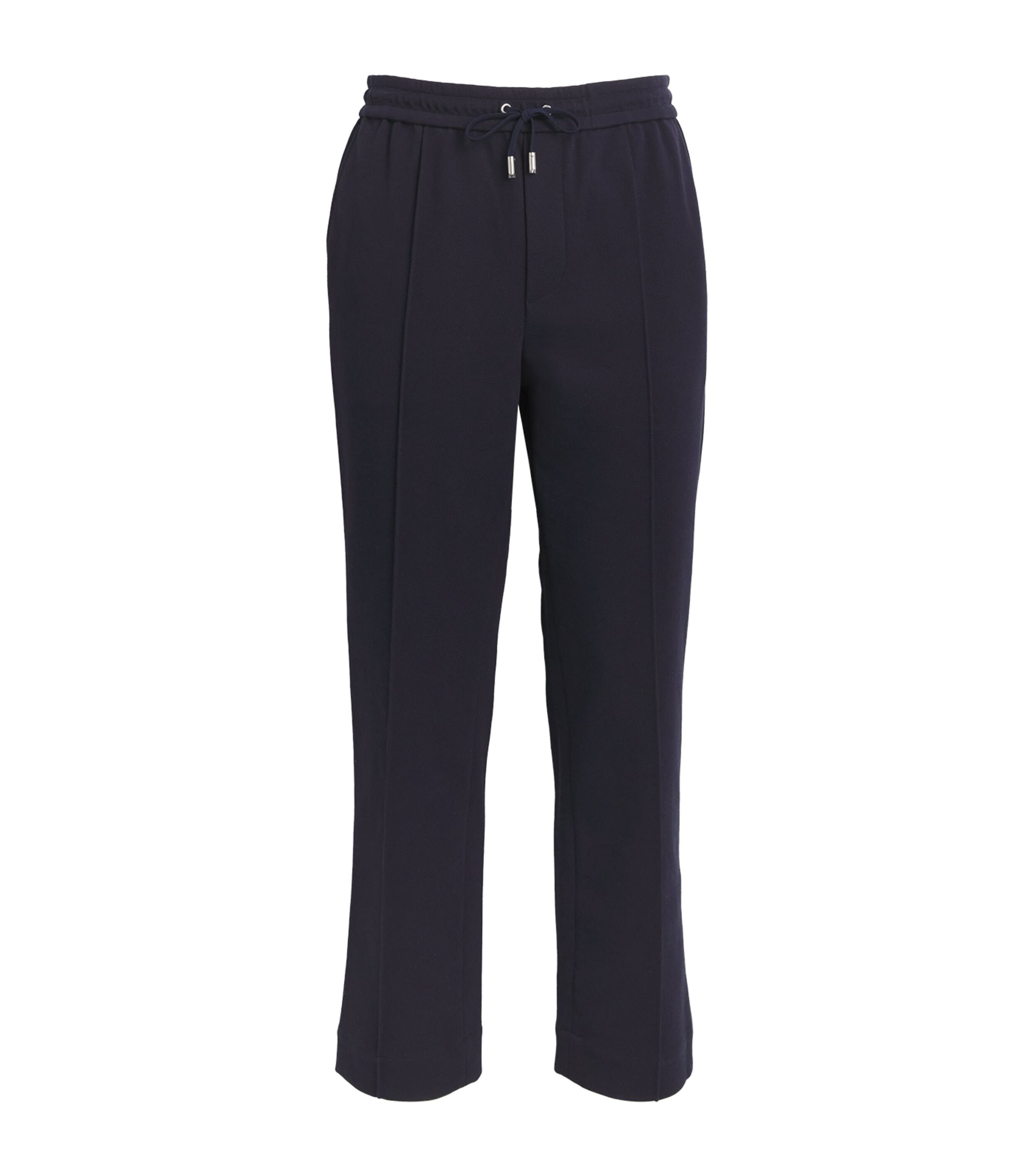 Shop Simkhai Ribbed Drawstring Straight Trousers In Navy