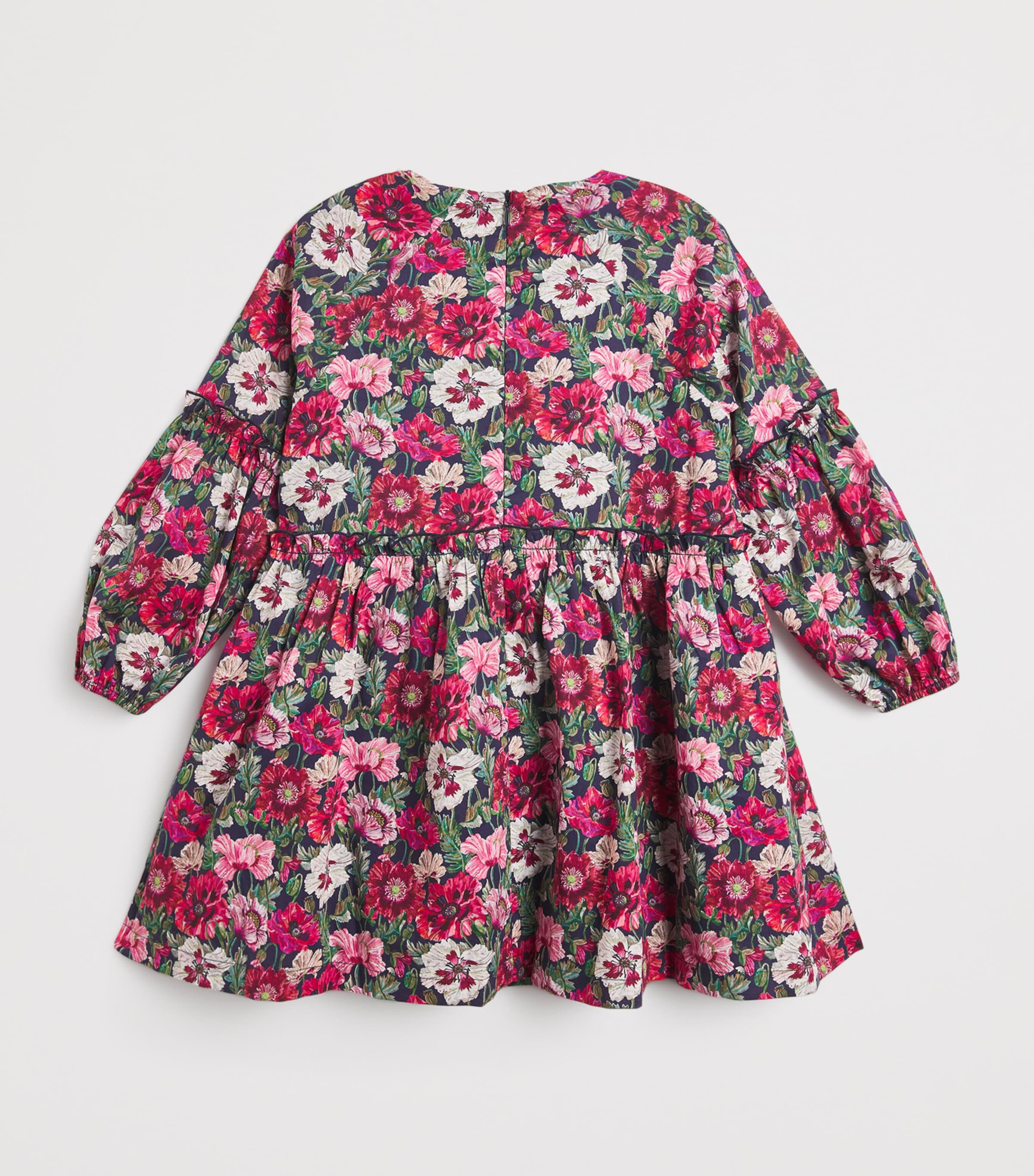 Cotton Liberty Print Dress (2-12 Years) 34 MAGENTA Image 2